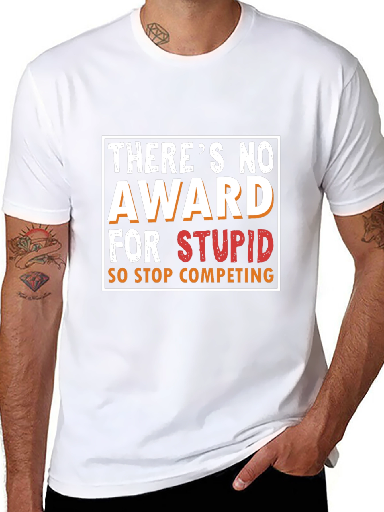 Black Funny Graphic Tee - There's No Award For Stupid! view 8