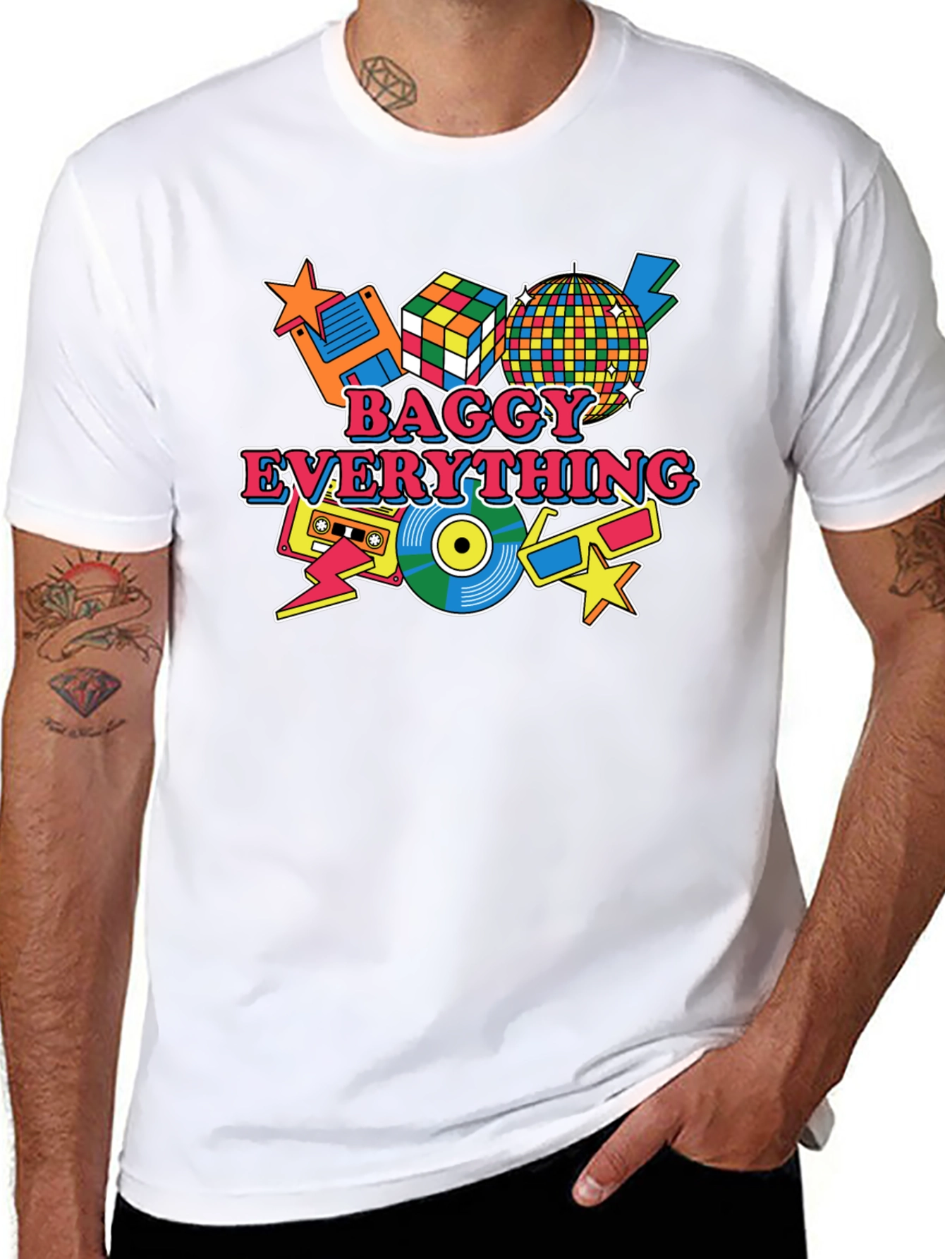 Baggy Everything Black T-Shirt - 80s Throwback - 8