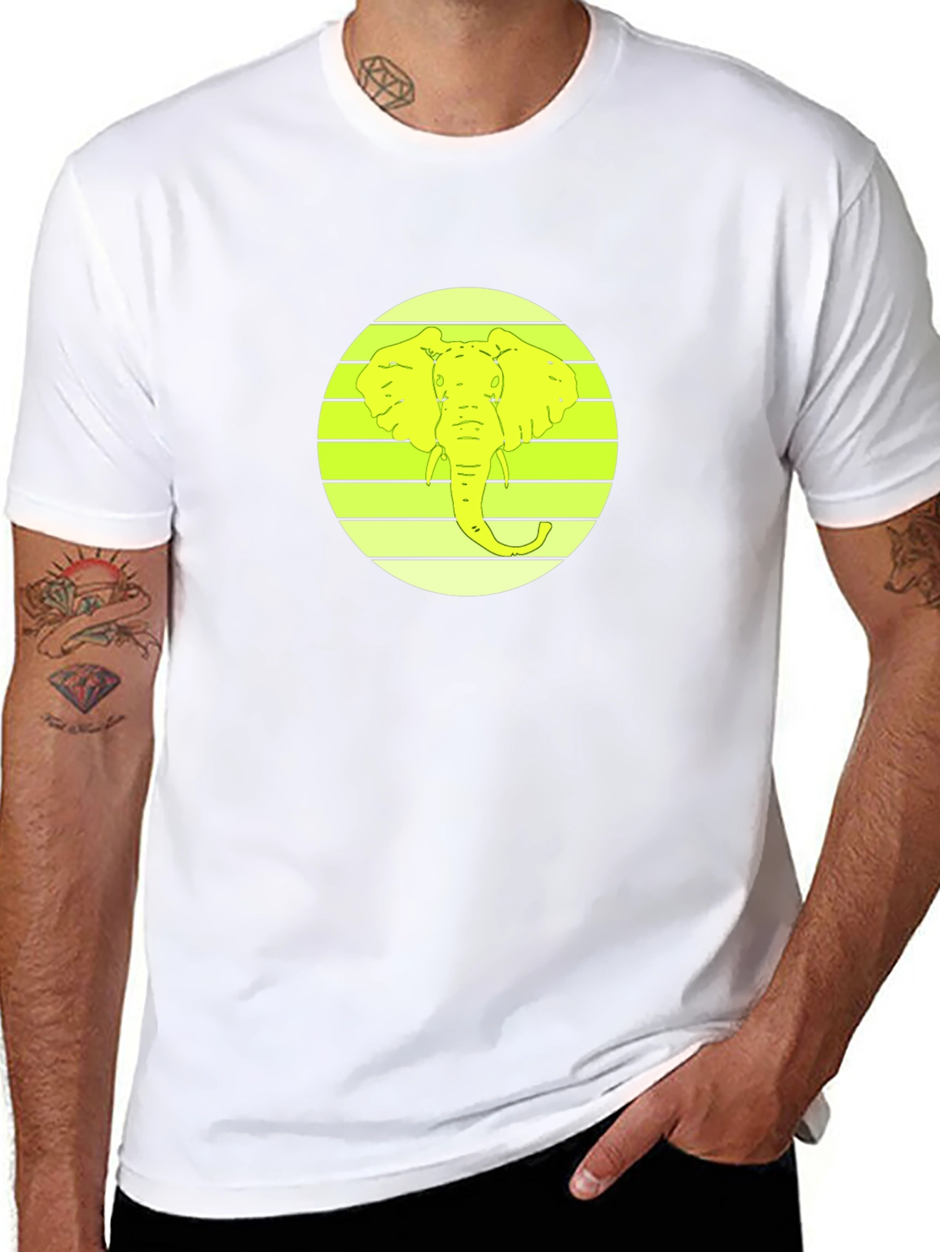 Black Elephant Graphic Tee - Black Unisex T-Shirt view 8