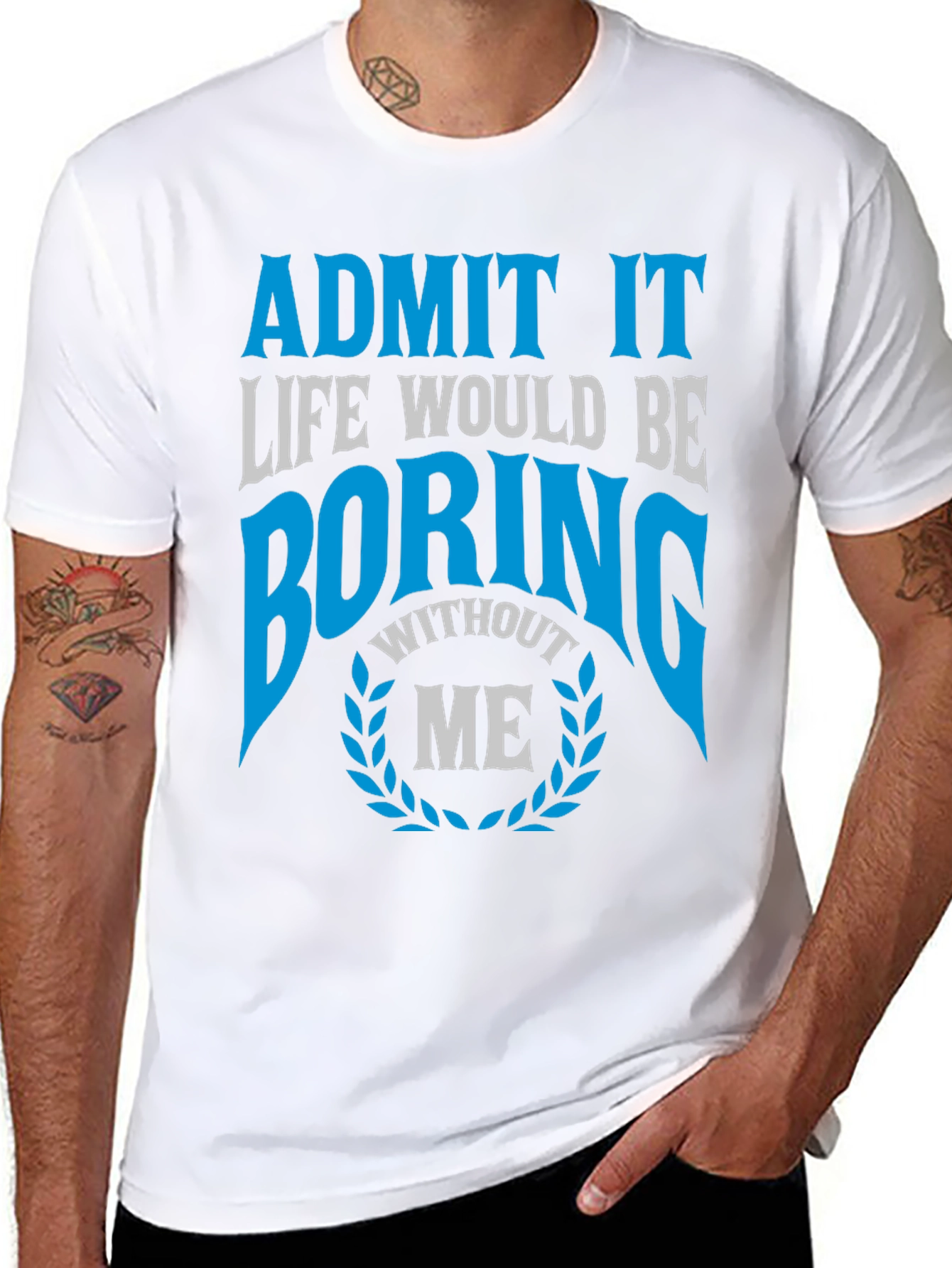 Black Boring Without Me Graphic T-Shirt view 8