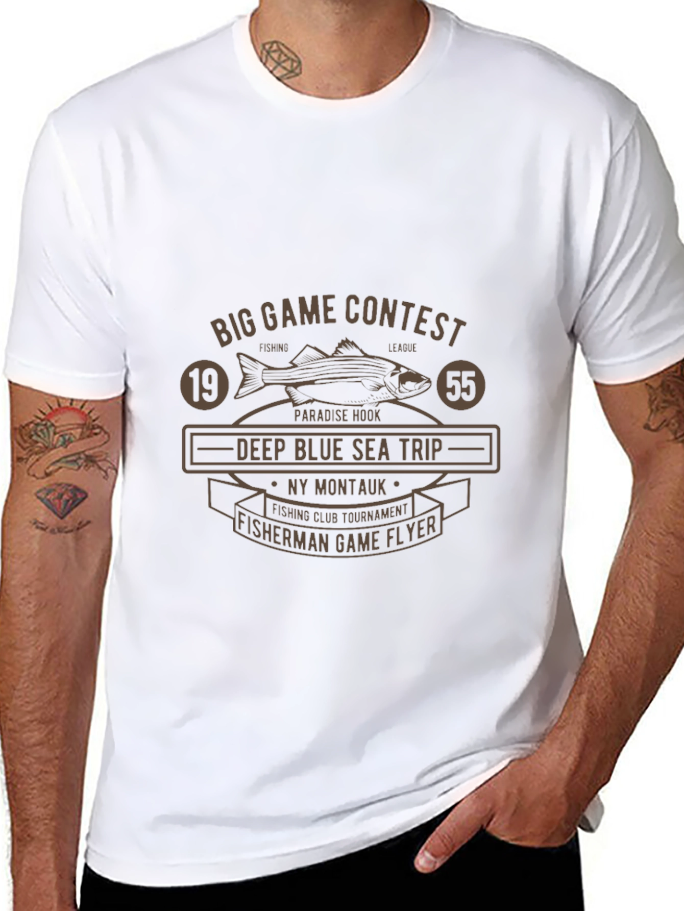 Black Big Game Fishing Contest T-Shirt view 8