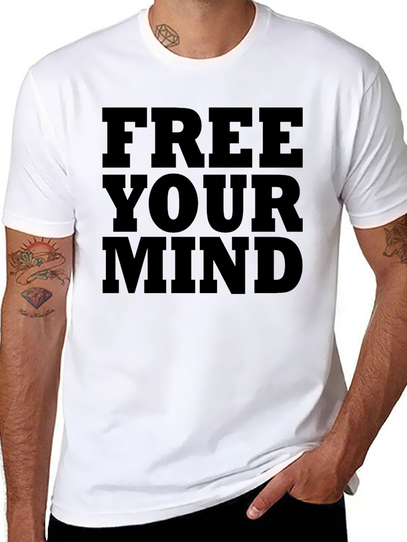 Black Free Your Mind Graphic T-Shirt view 8
