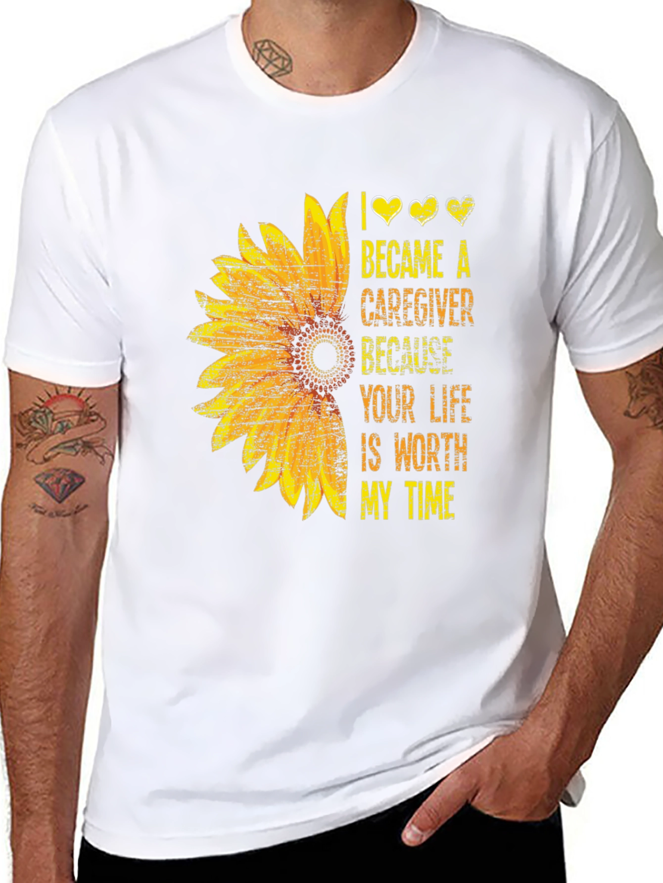 Black Sunflower Caregiver Graphic Tee view 8