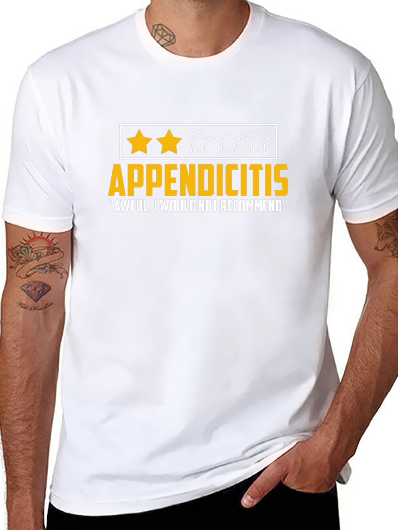Black Appendicitis Funny T-Shirt - Awful Review Tee view 8