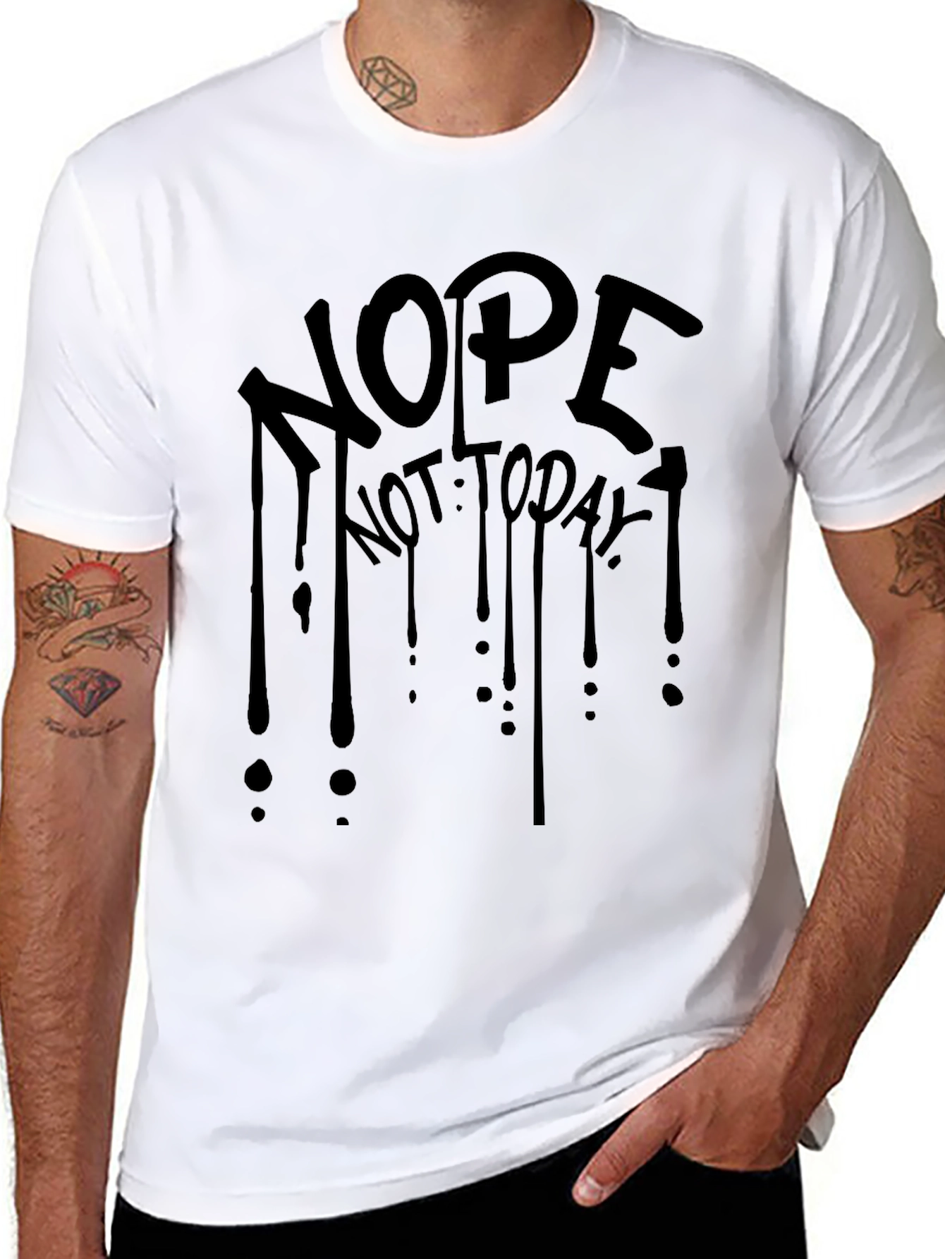 Black Nope Not Today Black Graphic Tee view 8
