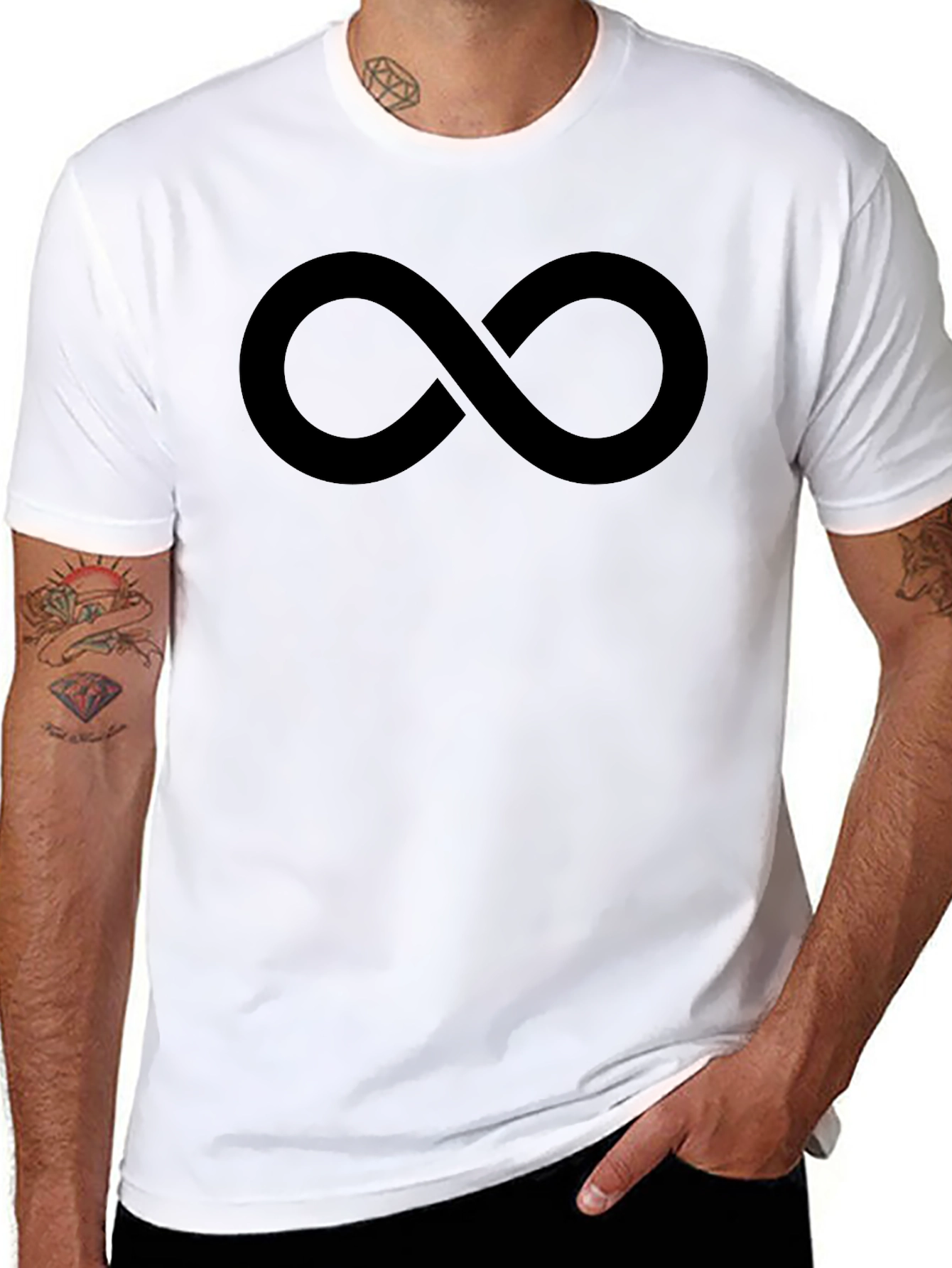 Black Infinity Symbol Black T-Shirt view 8
