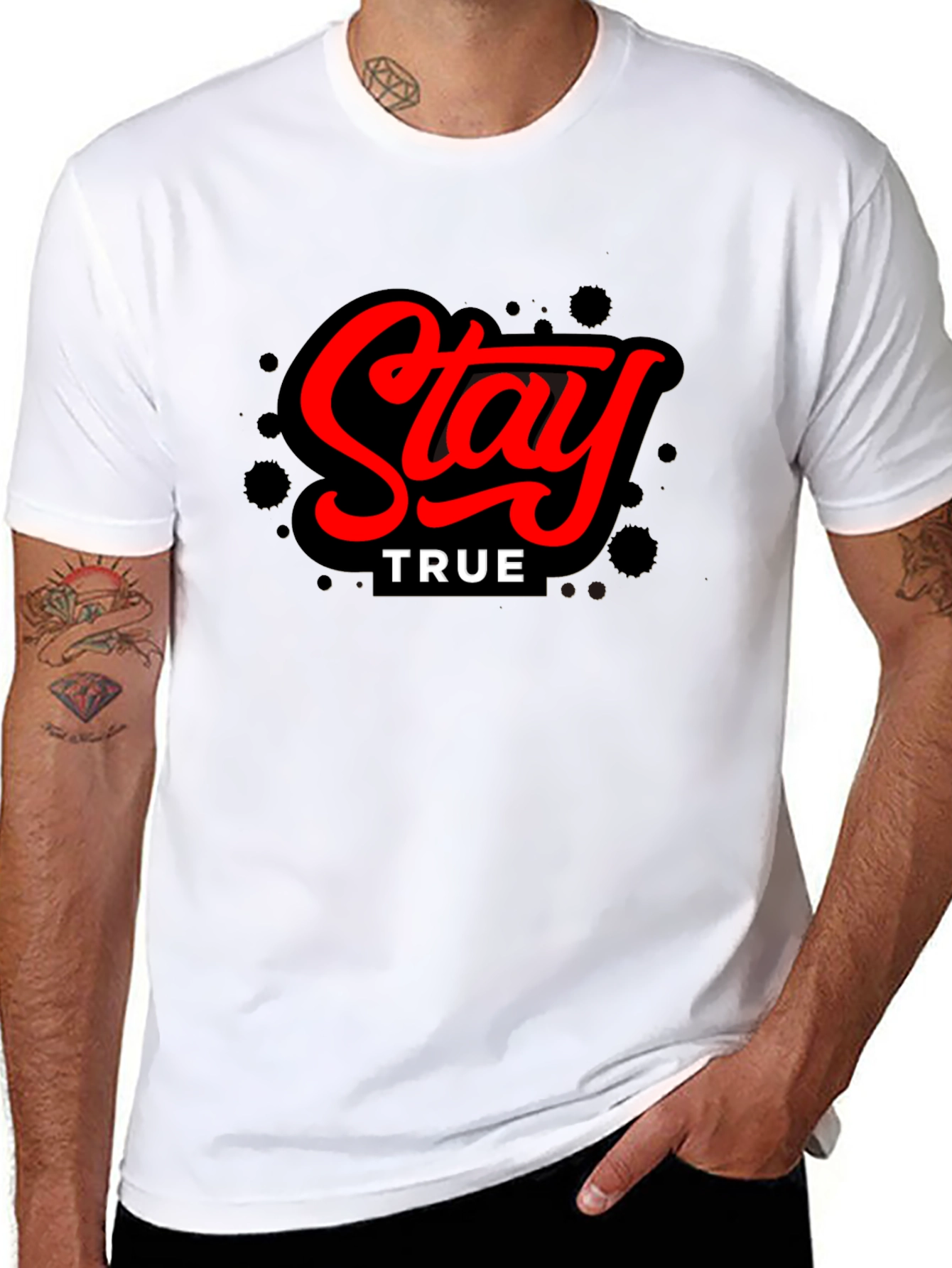 Black Stay True Black Graphic Tee view 8