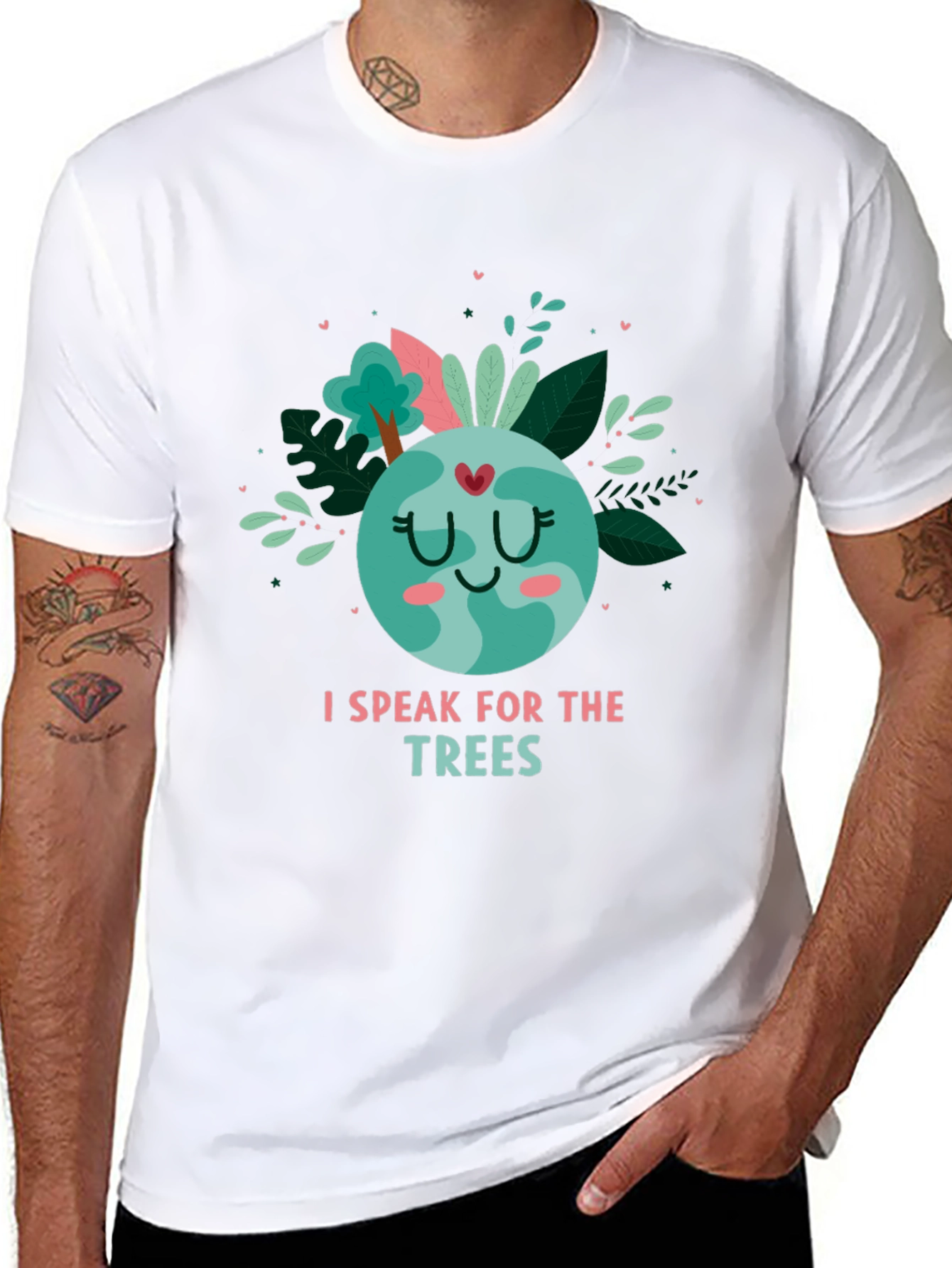 Black I Speak for the Trees Graphic Tee view 8