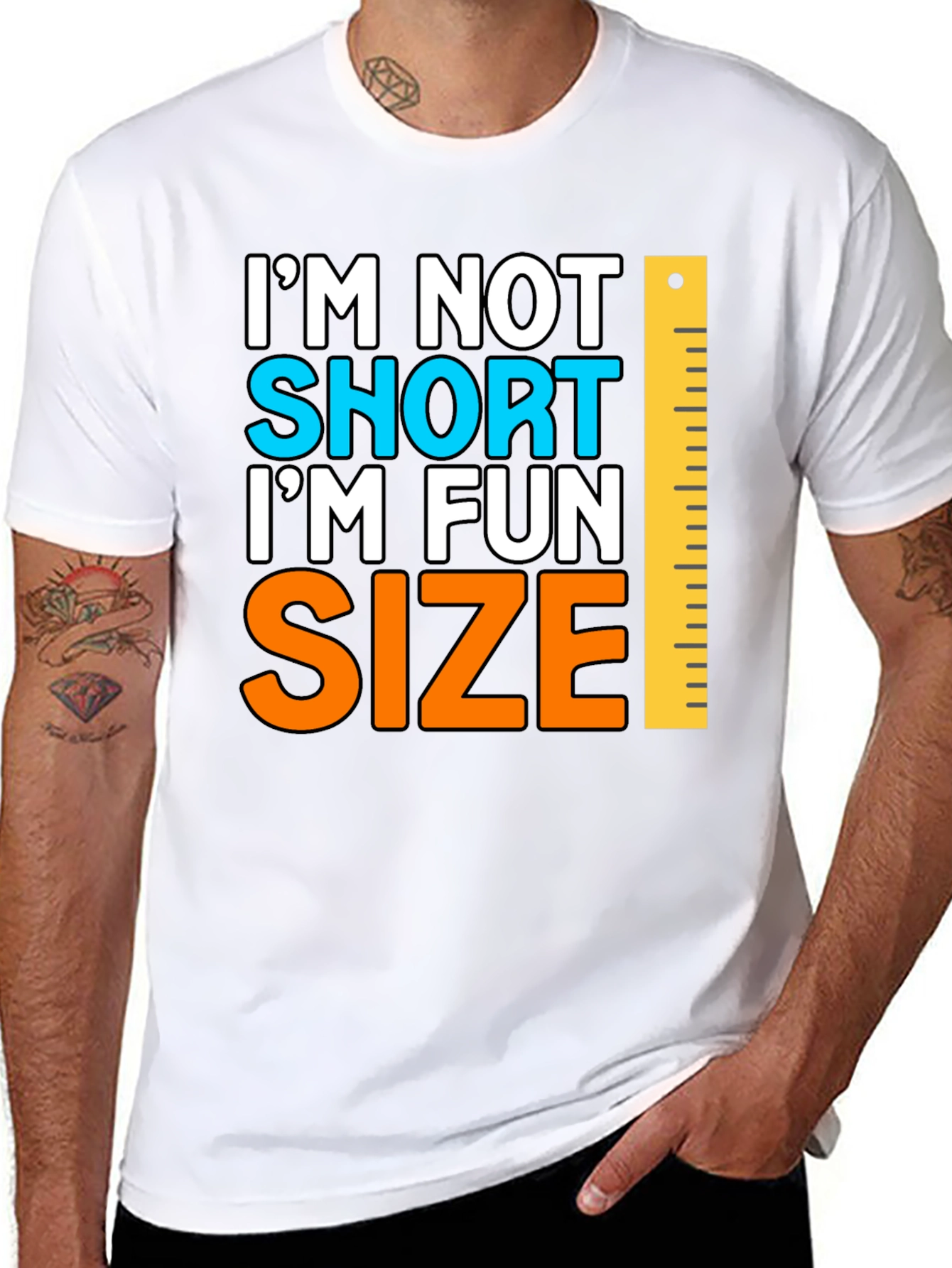 Black Fun Size T-Shirt - Humorous Short Joke view 8