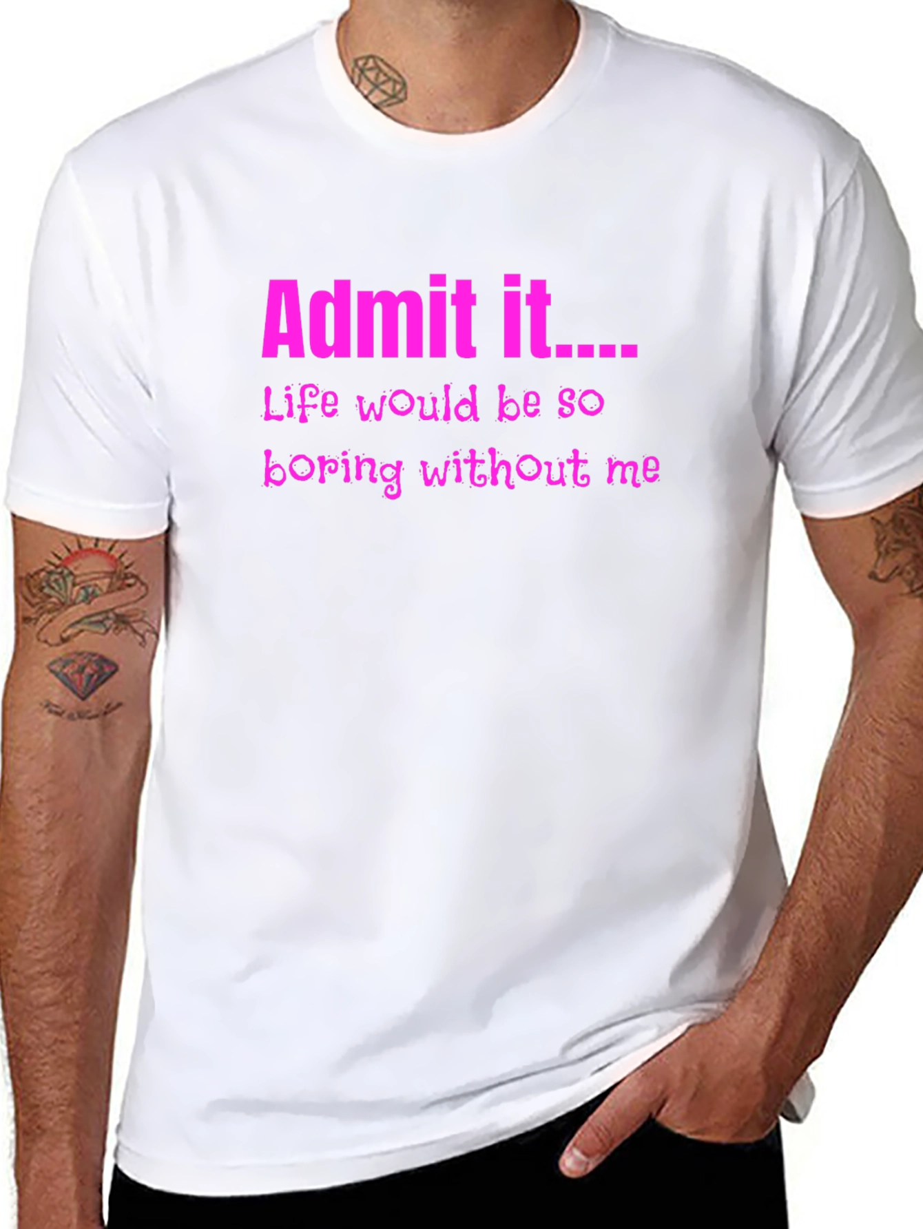 Black Admit It Funny Graphic Tee view 8