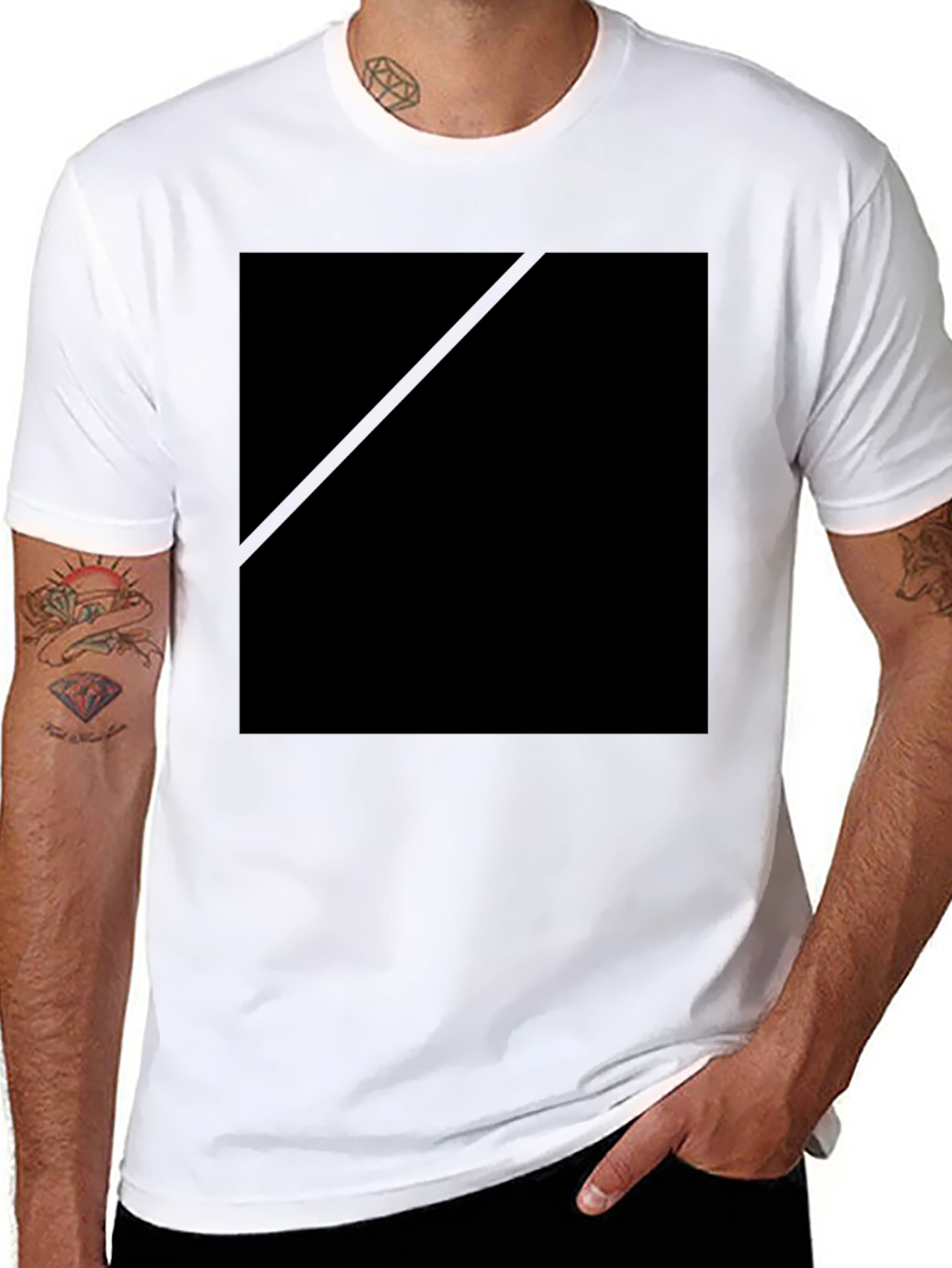 Black Black Crew Neck Casual T-Shirt view 8