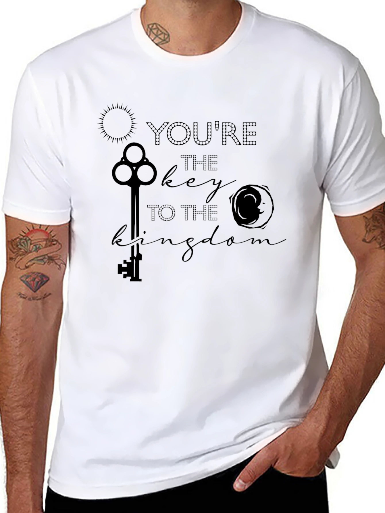 Black You're The Key To The Kingdom Black T-Shirt view 8