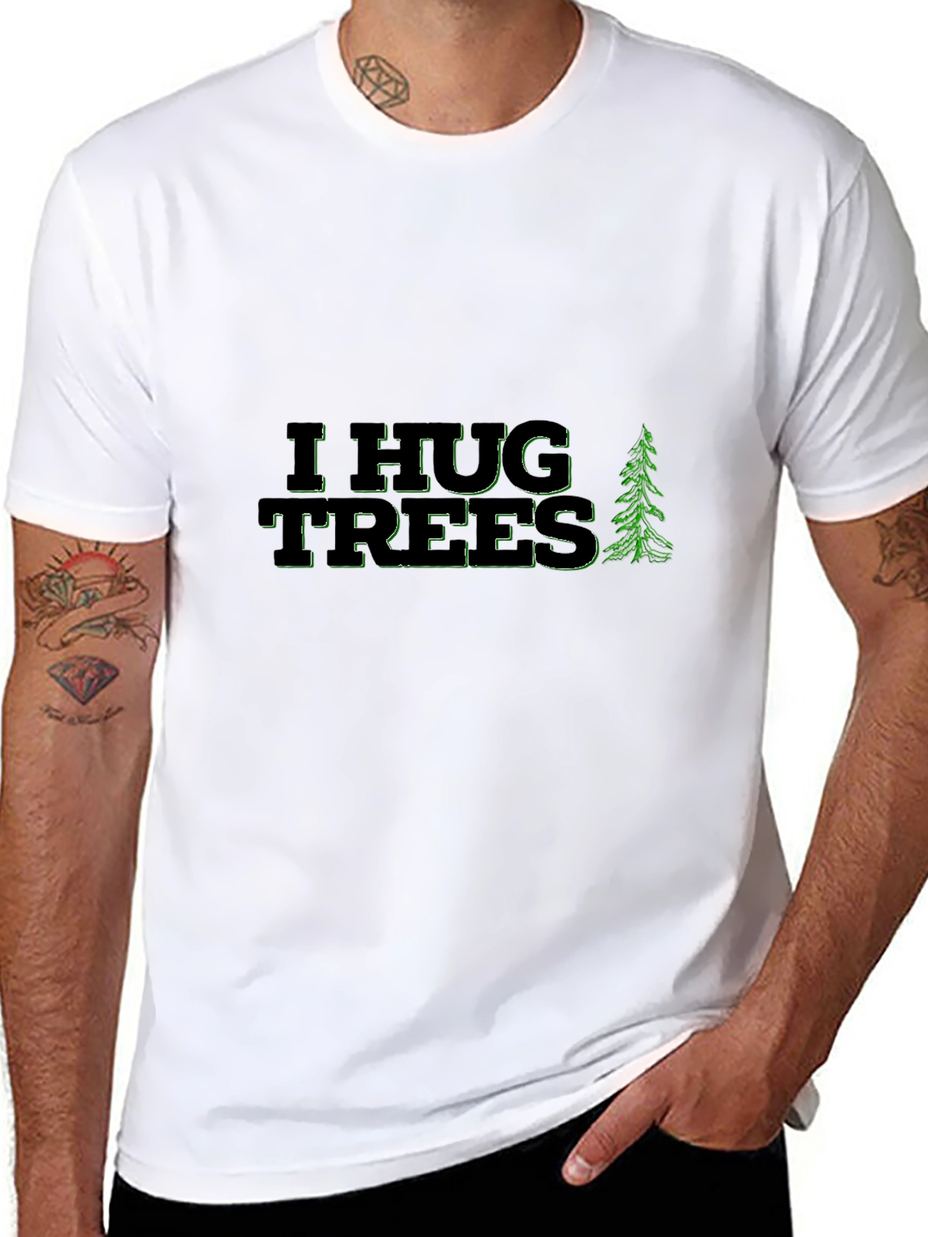 Black I Hug Trees Graphic Tee - Nature Lover Shirt view 8