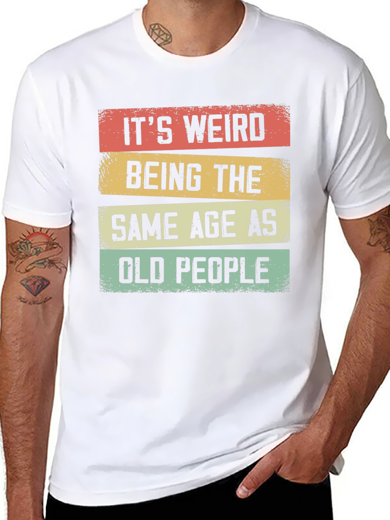 Black Funny "Old People" Graphic T-Shirt view 8