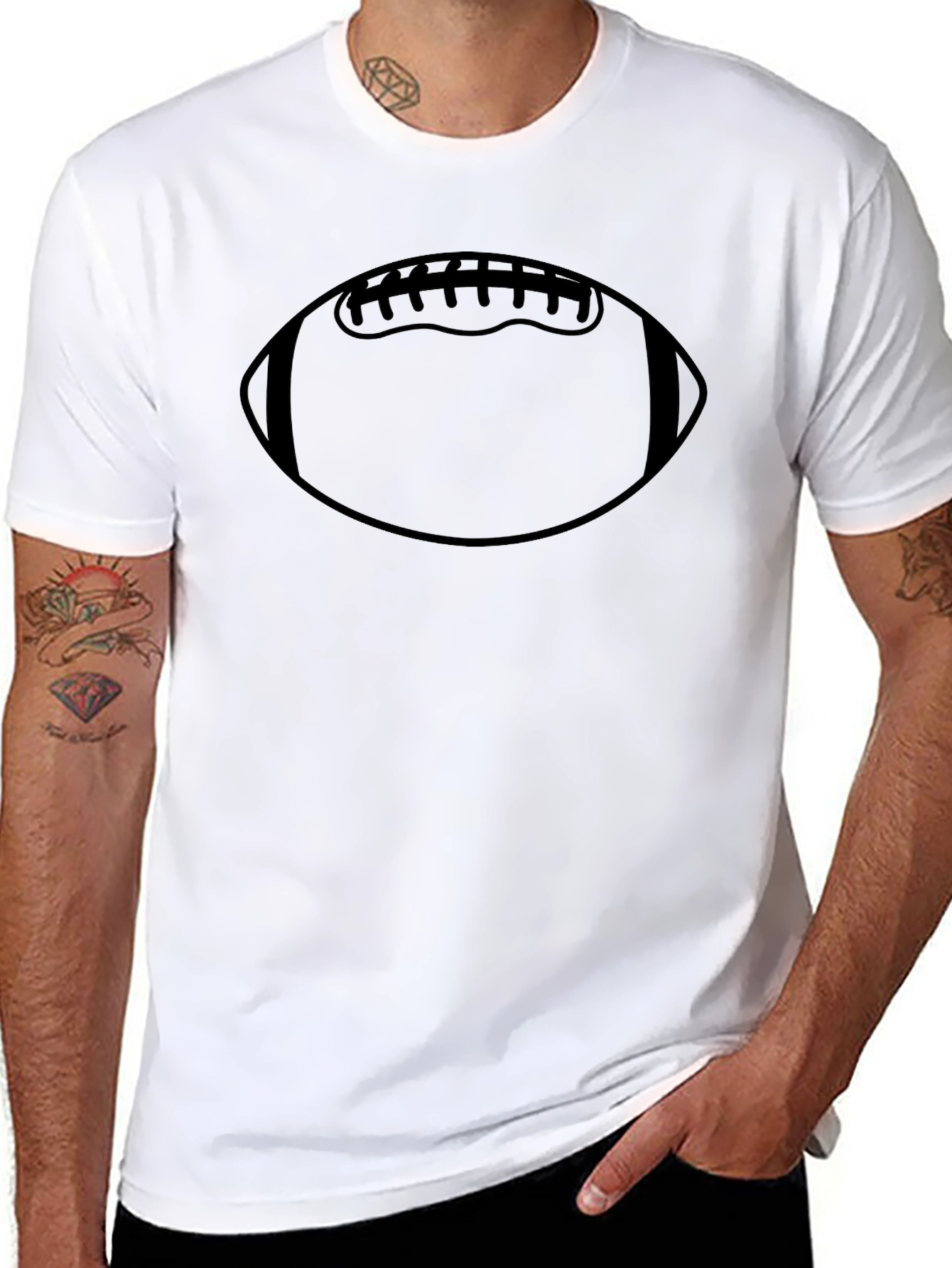 Black Football Graphic T-Shirt - Casual Black Tee view 8