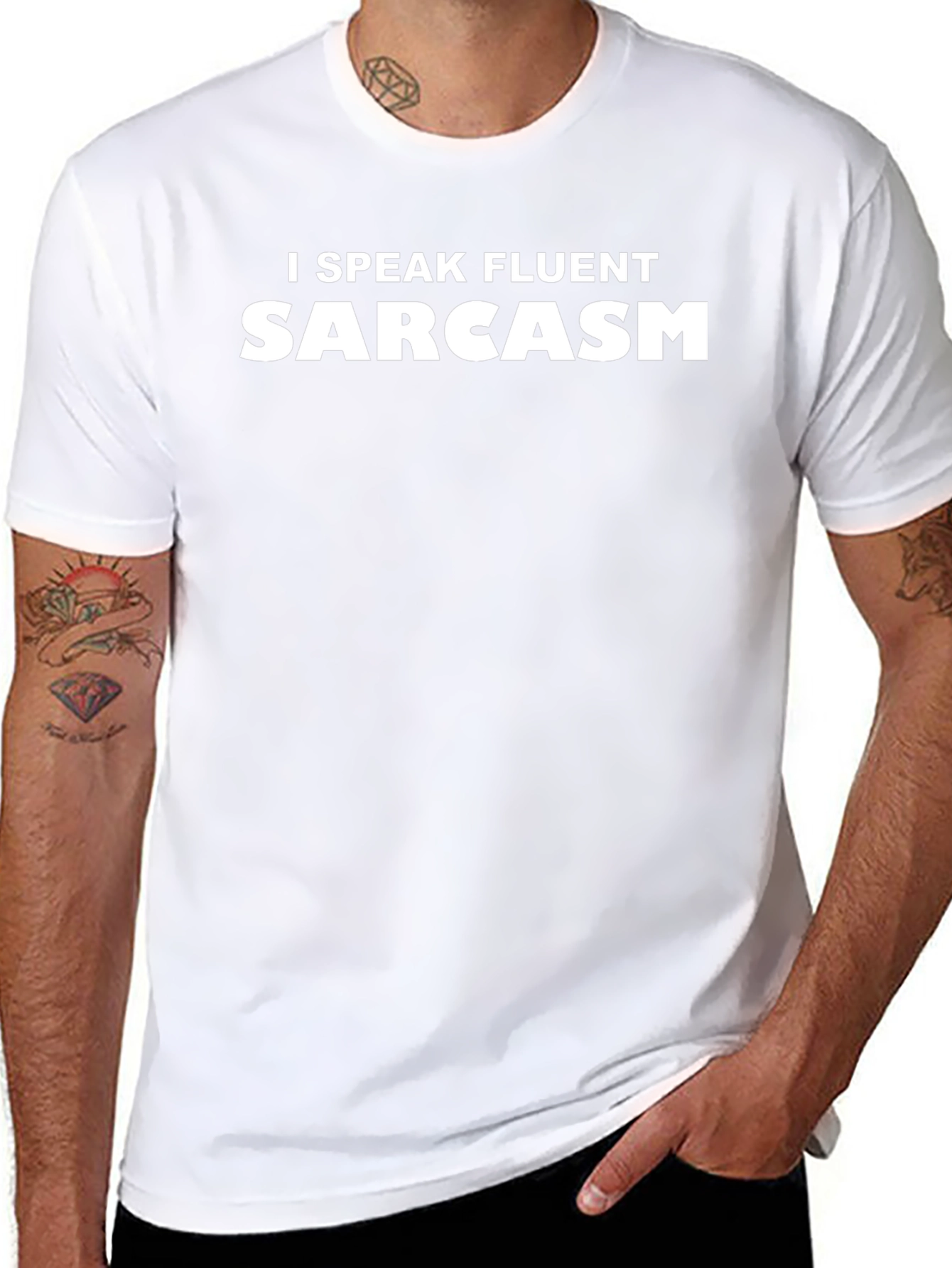 Black Fluent Sarcasm Tee - Funny Black T-Shirt view 8