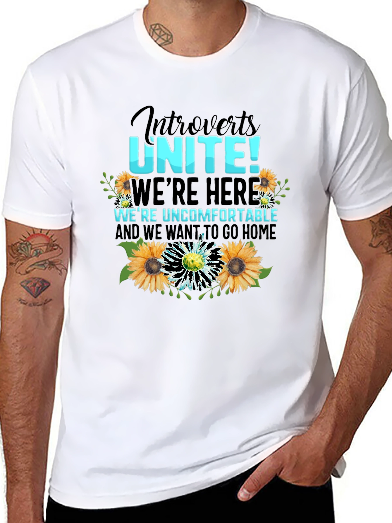 Black Introverts Unite Graphic Tee view 8