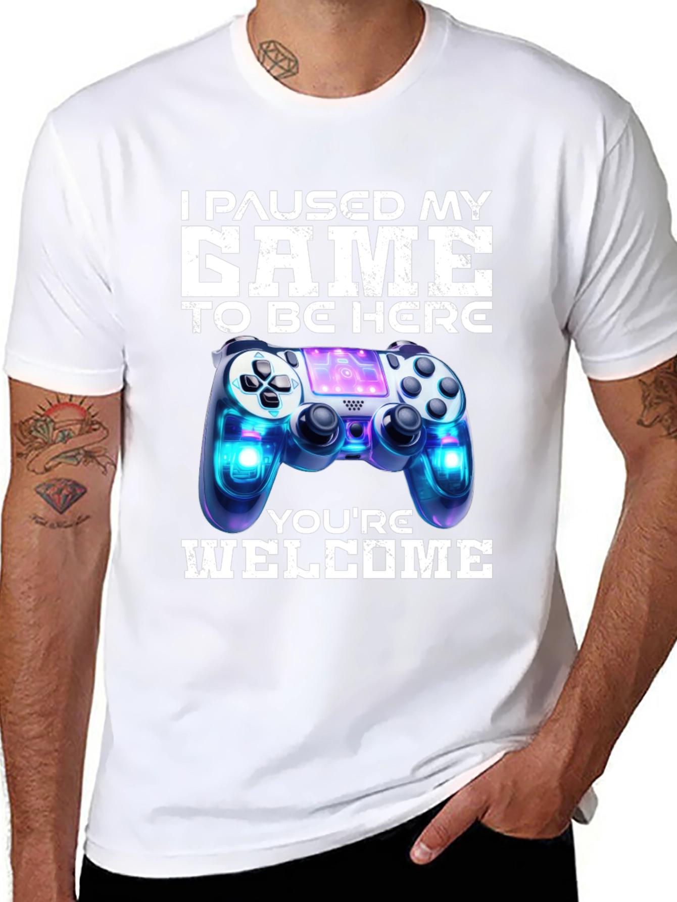 Black I Paused My Game to Be Here T-Shirt view 8