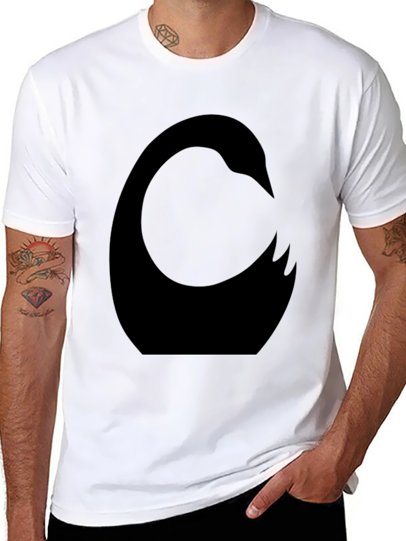 Black Black Swan Graphic T-Shirt - Unique Design view 8