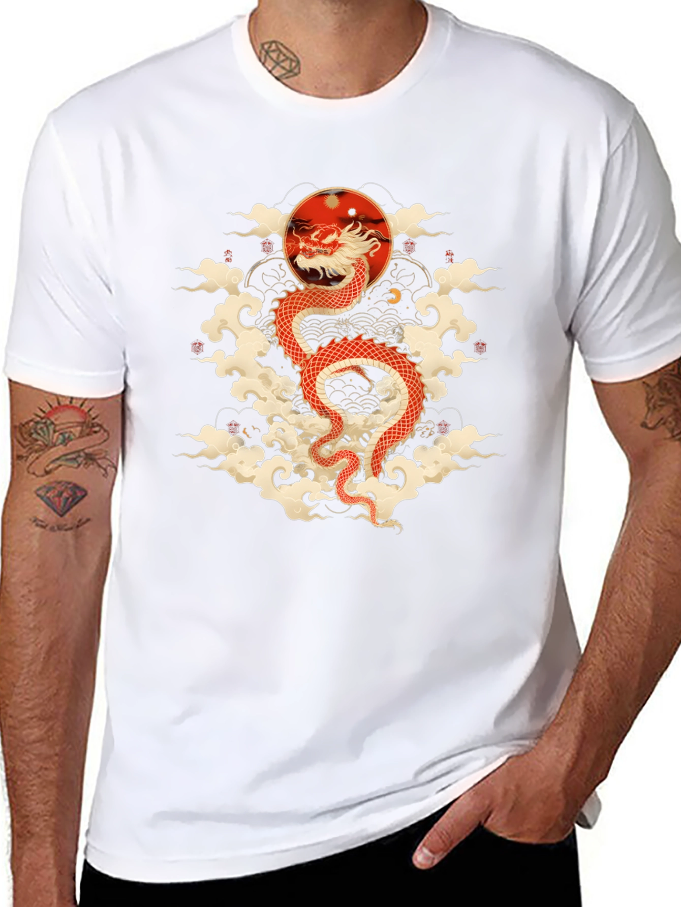 Black Dragon T-Shirt: Red Dragon, Asian Style view 8