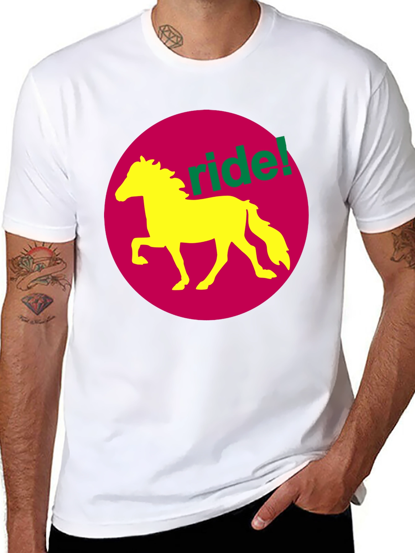 Black Ride! Graphic Tee - Horse Design view 8