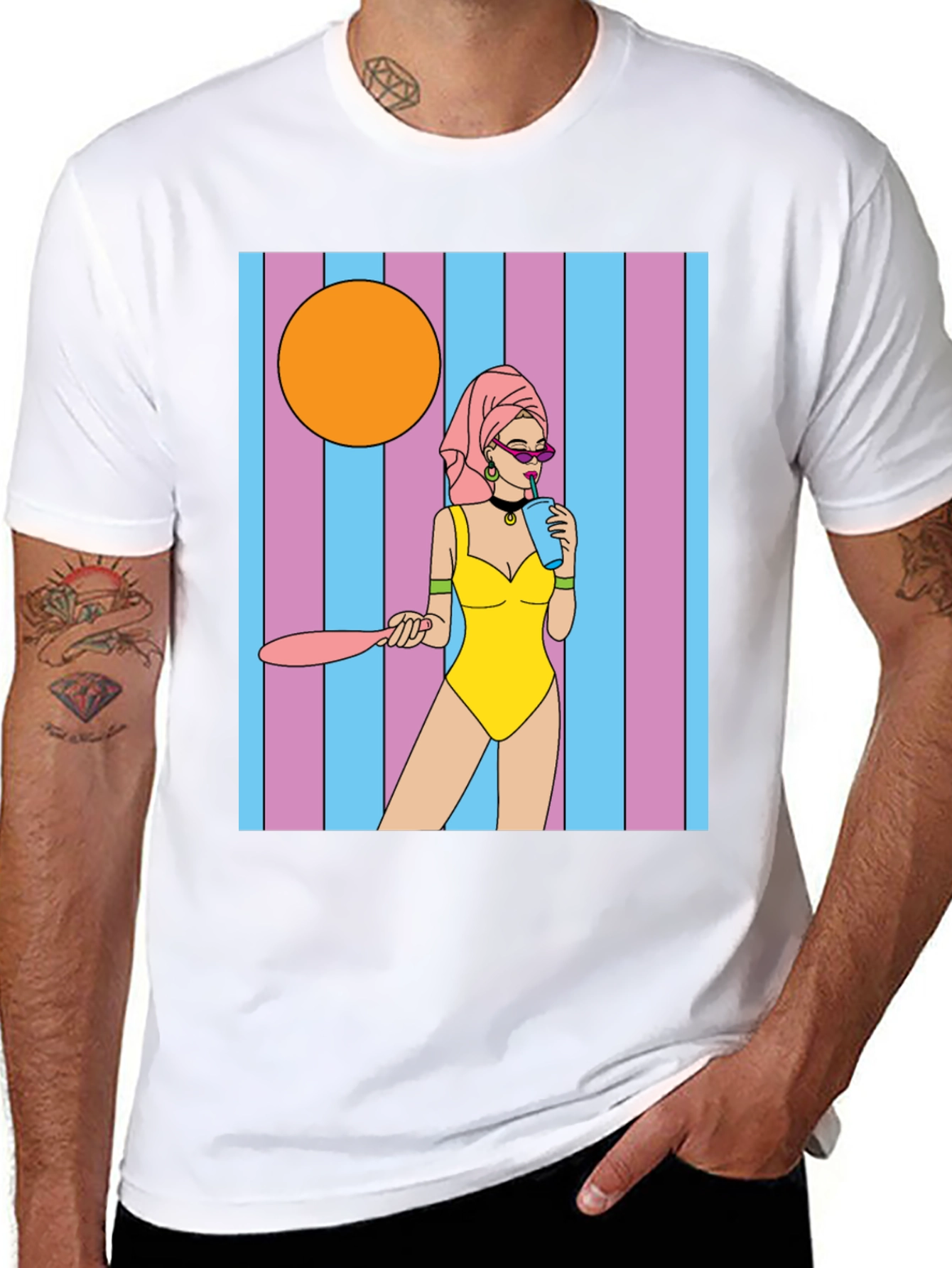 Black Retro Cartoon Graphic Tee view 8