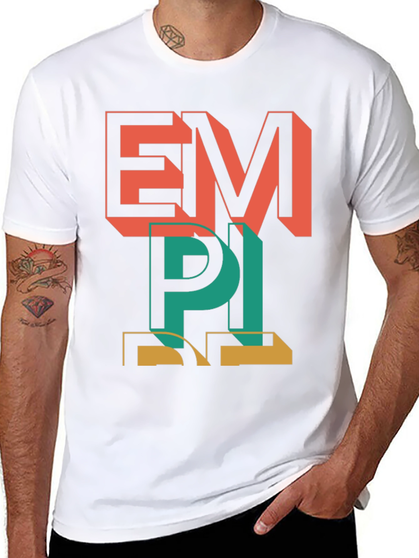 Black Retro Style Graphic Tee - EMPI Print view 8