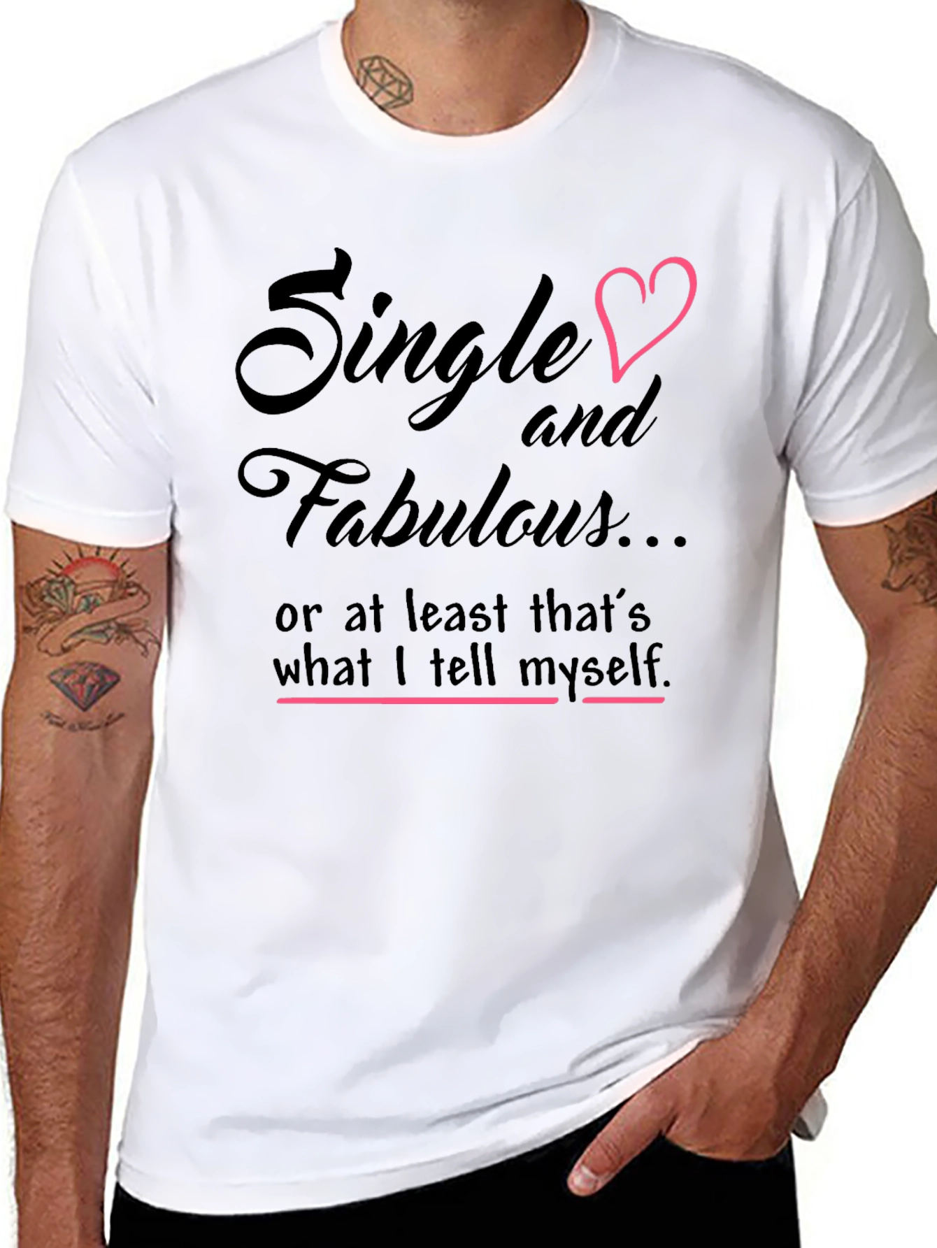 Black Single & Fabulous Graphic Tee - Black Cotton Shirt view 8