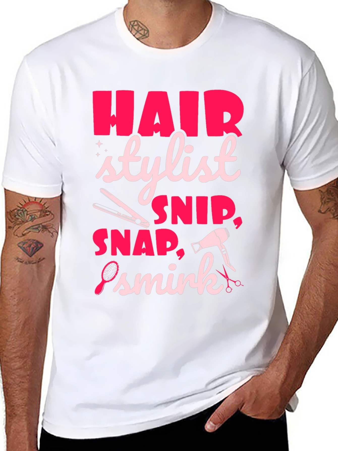 Black Hair Stylist Graphic Tee - Snip, Snap, Smirk! view 8