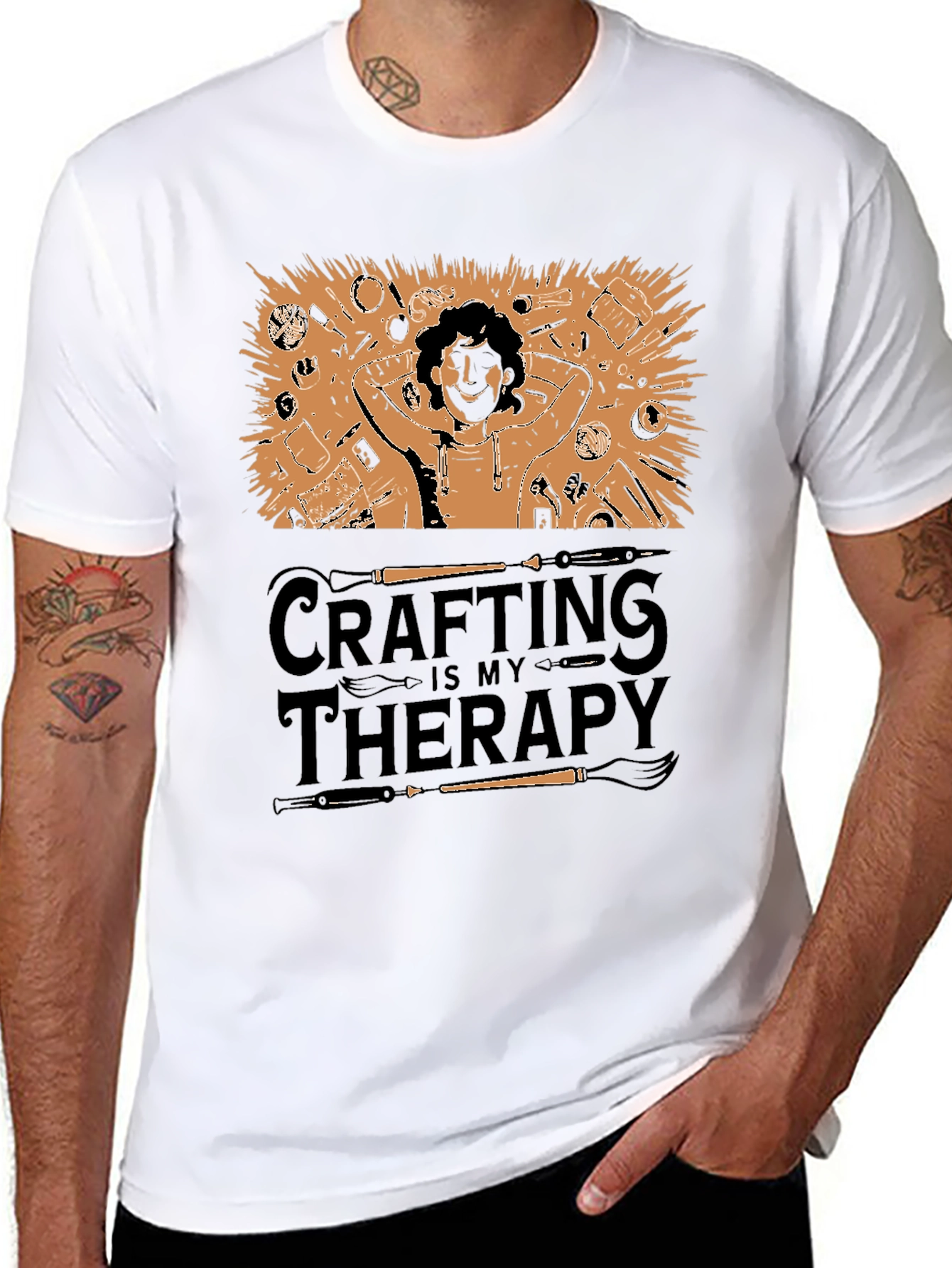 Crafting Therapy Graphic Tee - Hobby Lover T-Shirt - 8