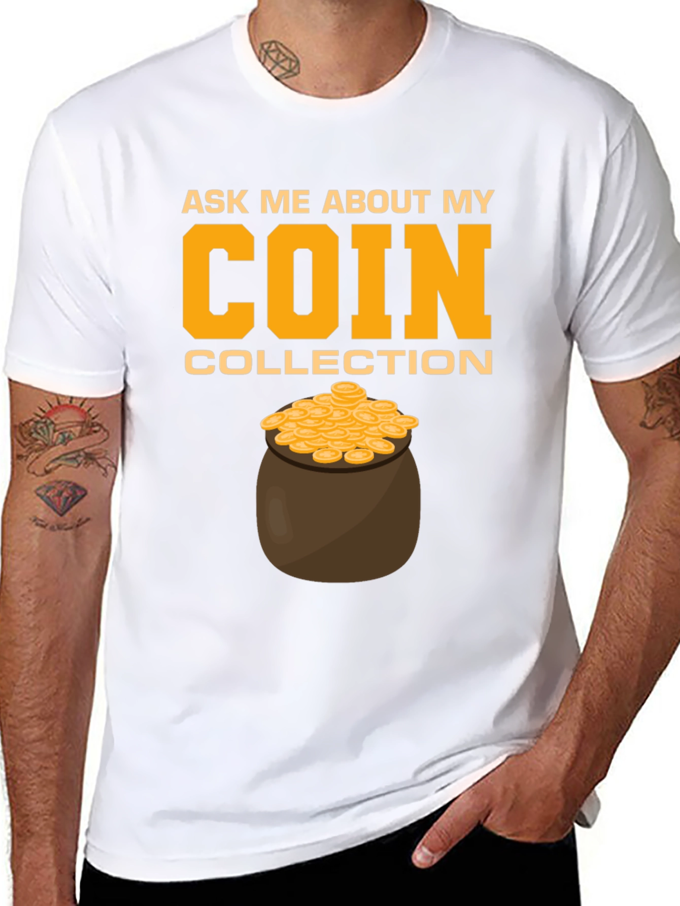 Black Coin Collection T-Shirt - Ask Me About My Coins! view 8