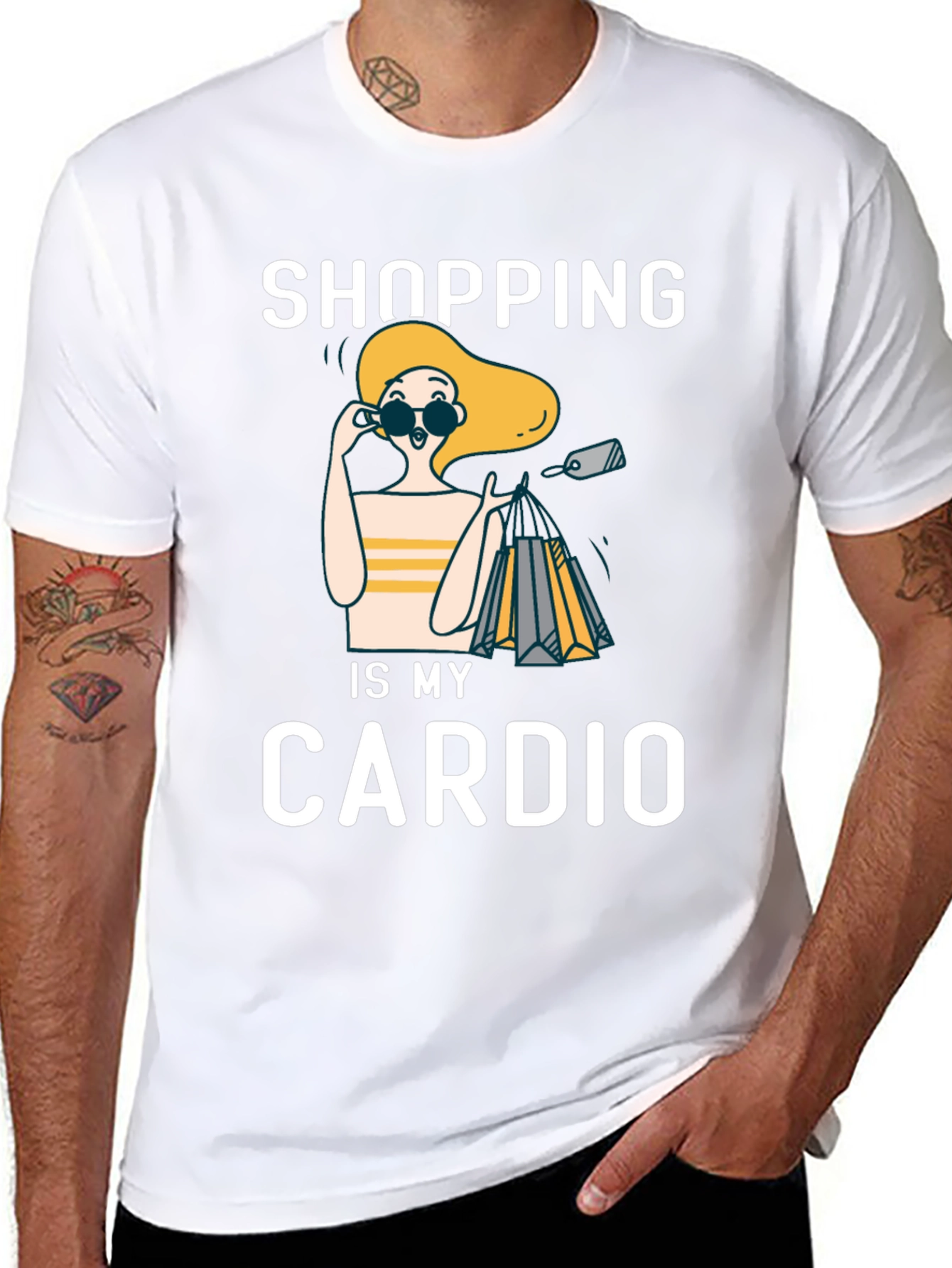 Black Shopping is My Cardio Graphic Tee view 8