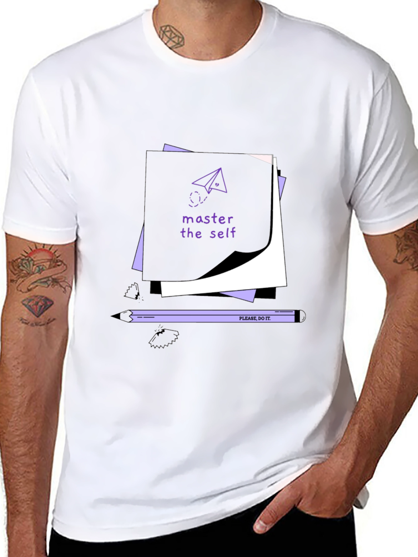 Black Master the Self Graphic Tee - Black view 8