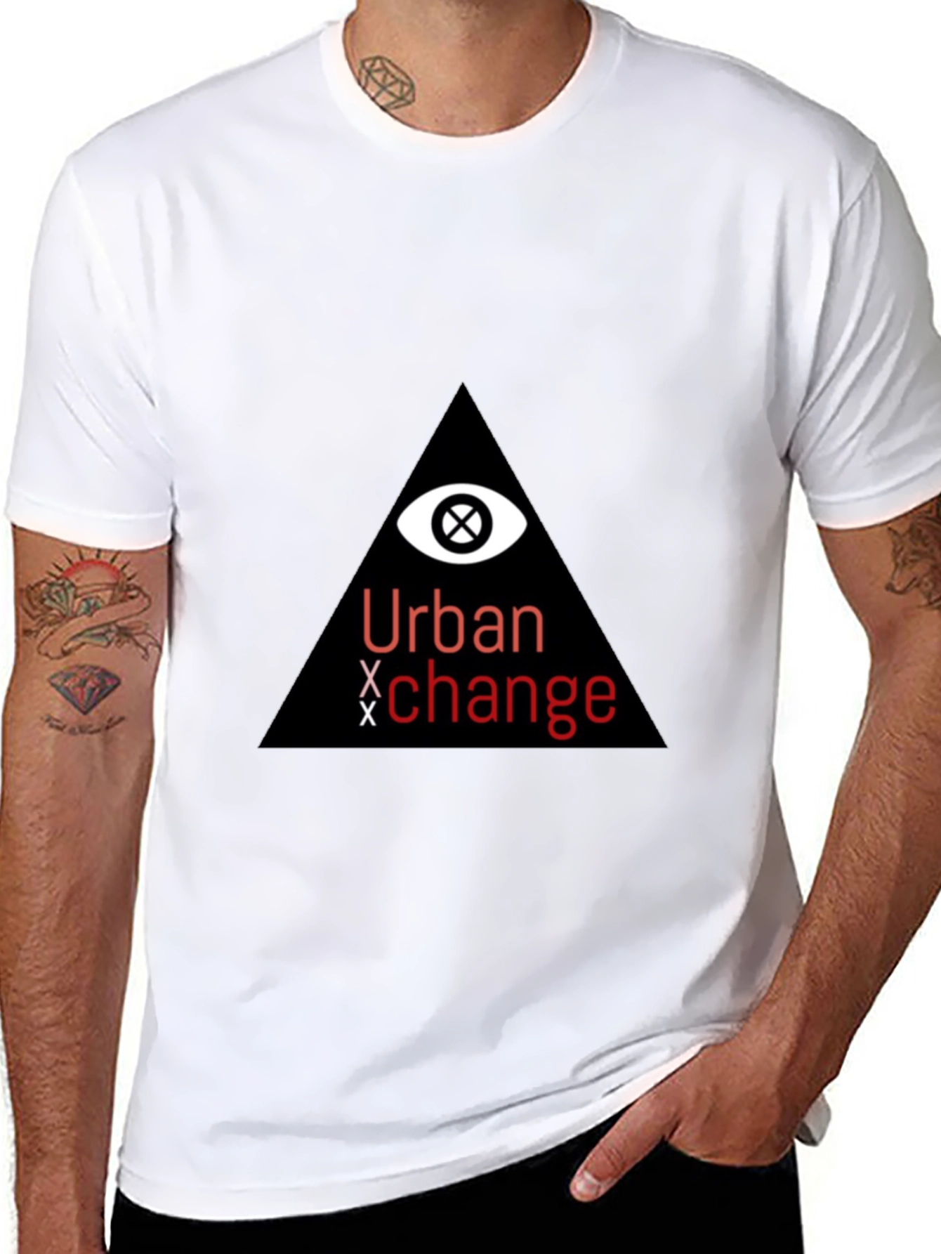 Black Urban Exchange Graphic Tee - Black Cotton Blend view 8