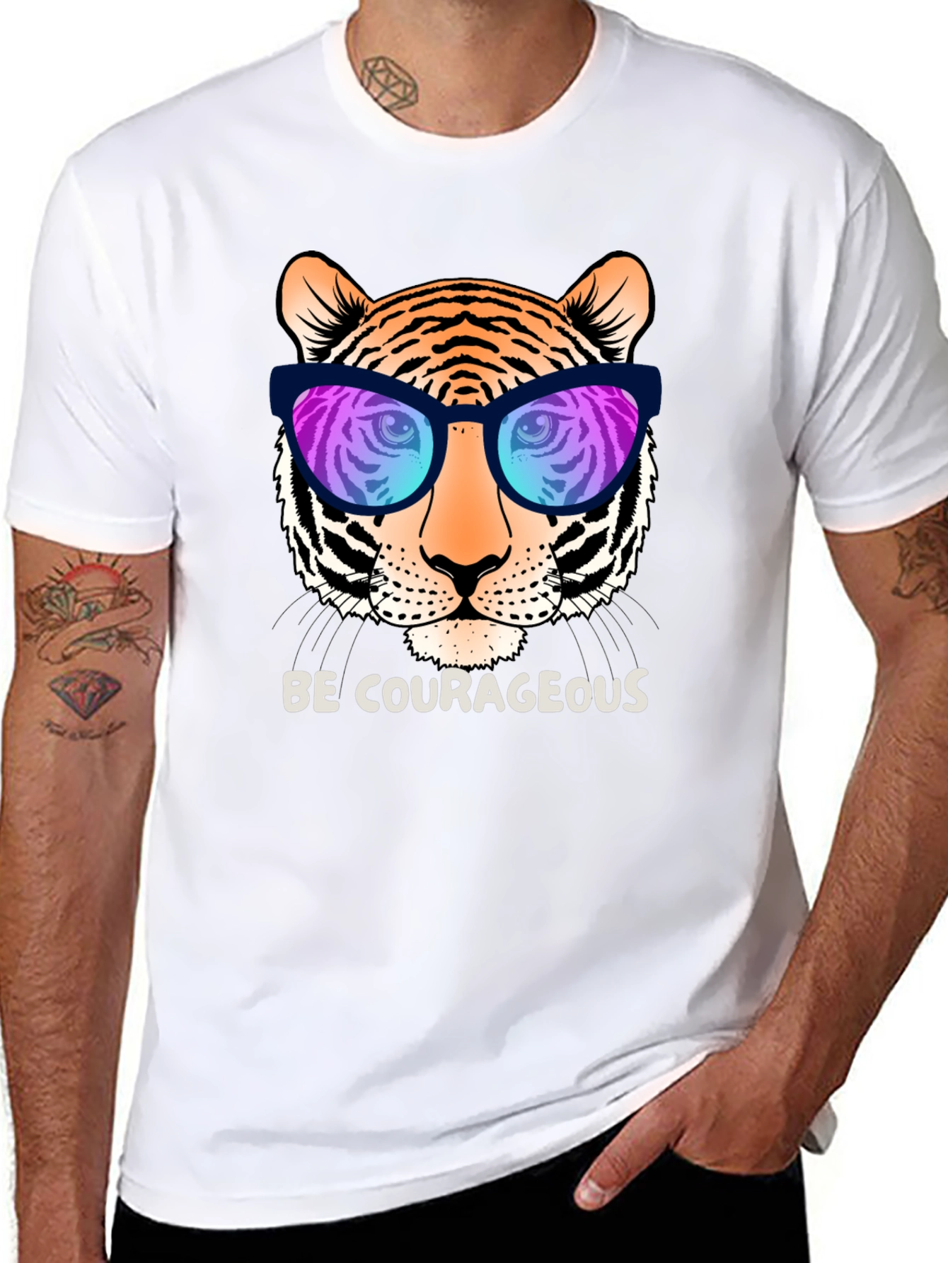 Black Cool Tiger Graphic Tee - Be Courageous! view 8