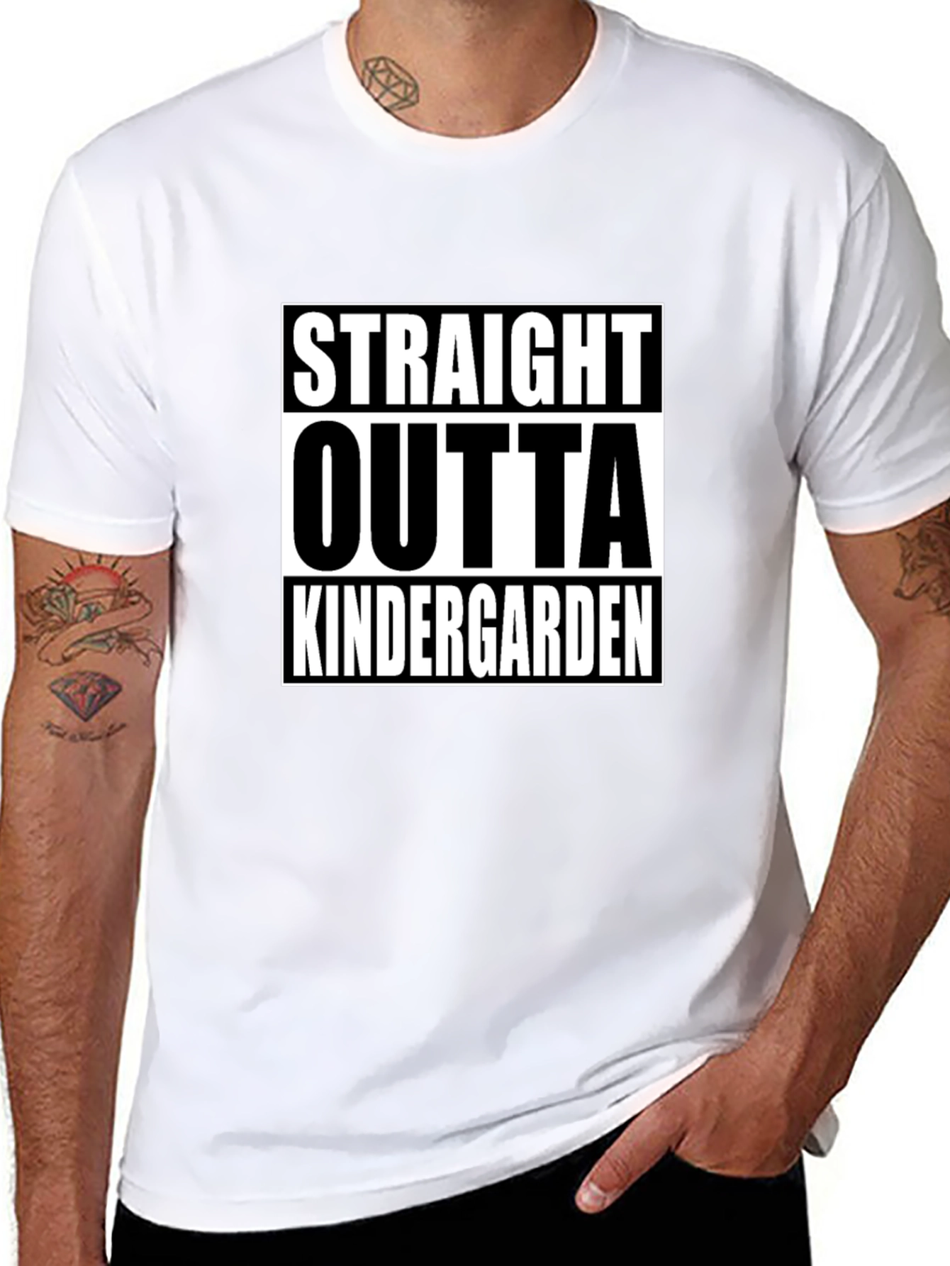 Black Straight Outta Kindergarten Black T-Shirt view 8
