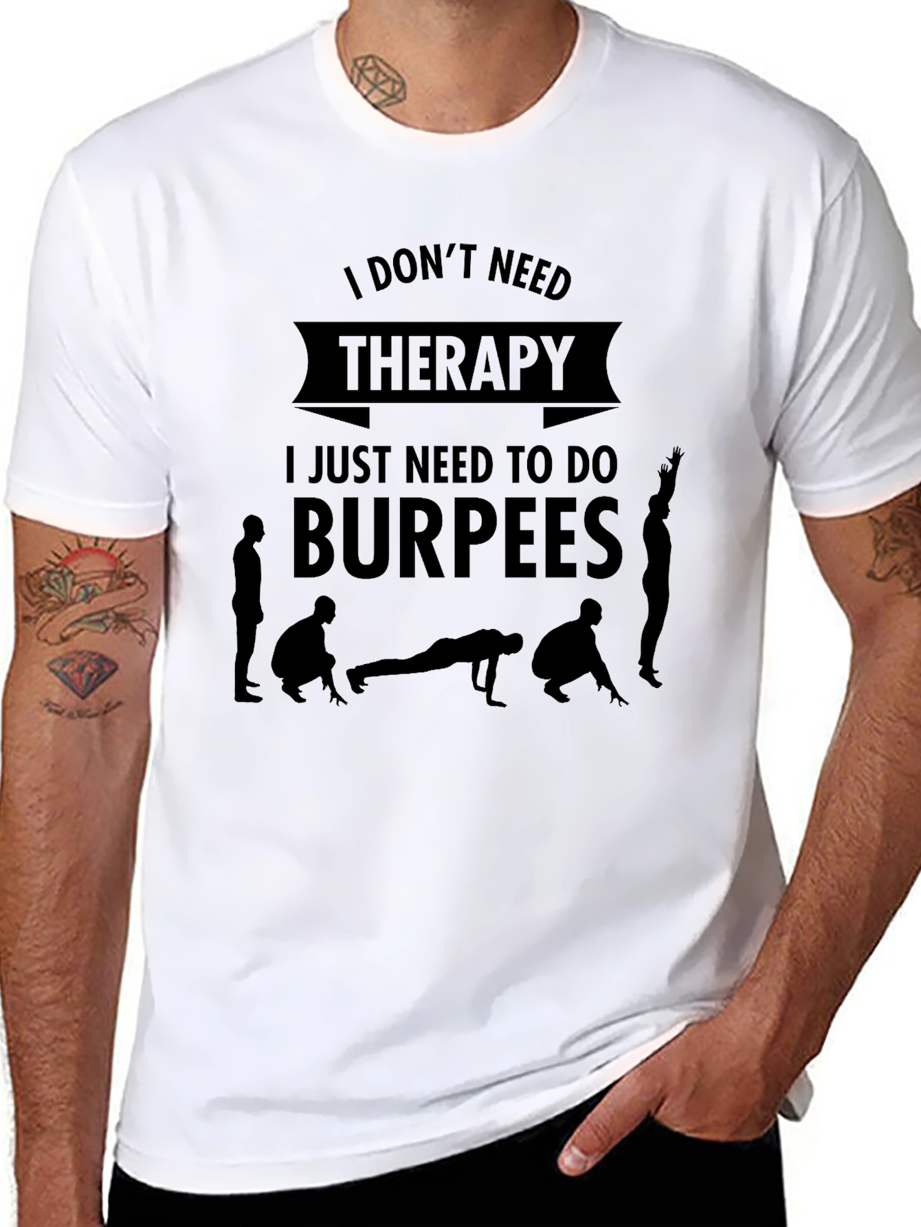 Black Therapy Burpees Graphic Tee view 8