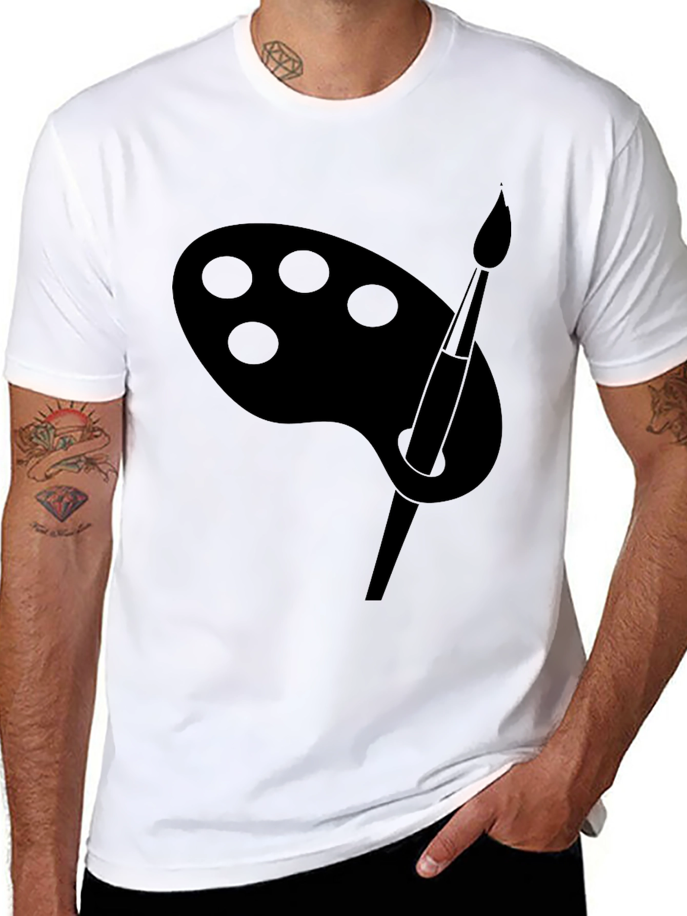 Black Artist Palette T-Shirt - Black view 8