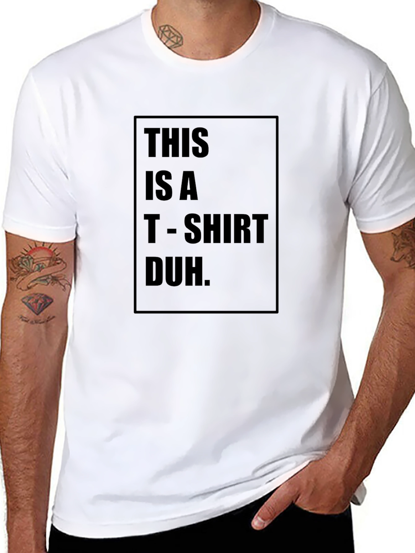 Black Humorous Black T-Shirt: "This is a T-Shirt Duh." view 8