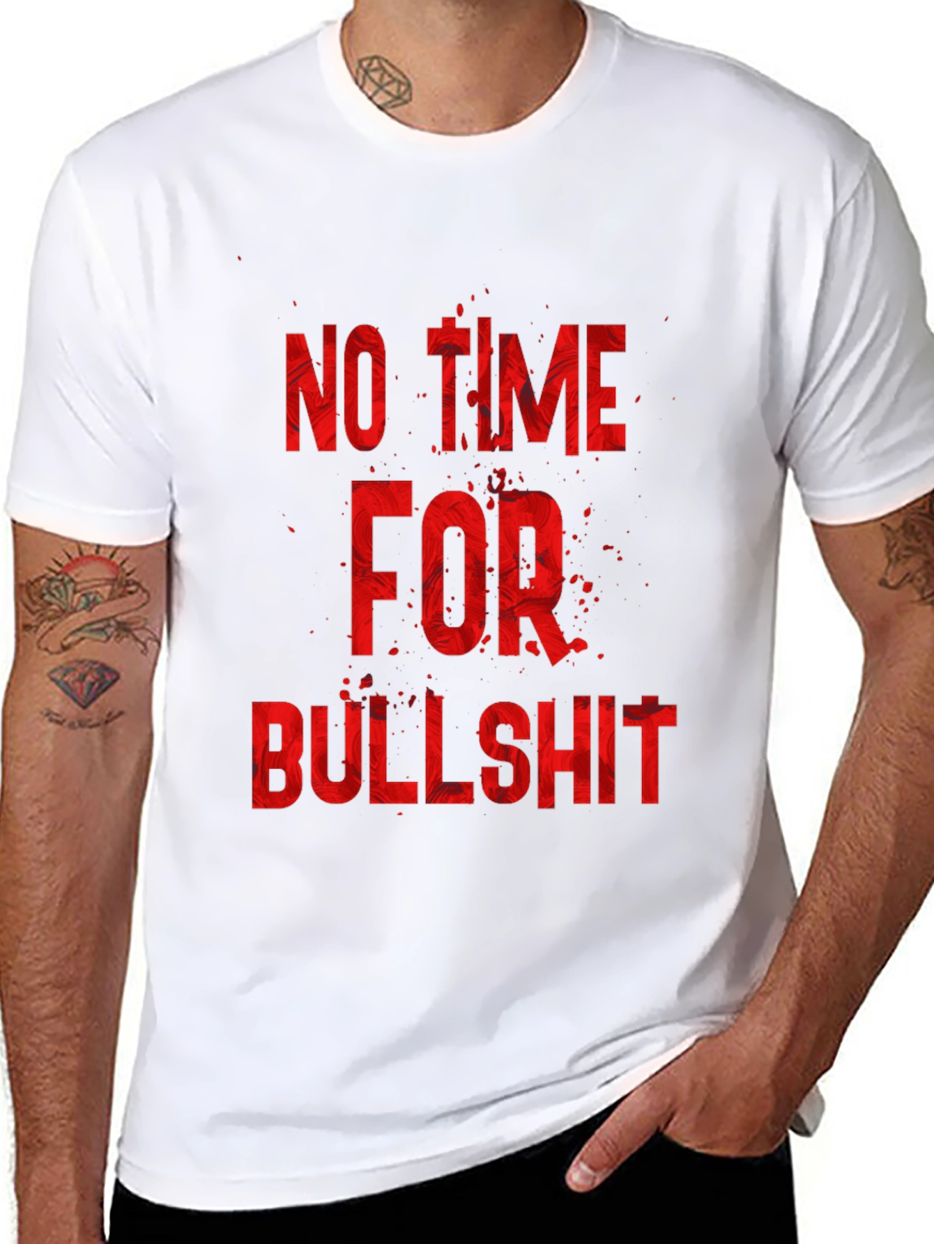 Black No Time For Bullshit Graphic Tee - Black view 8