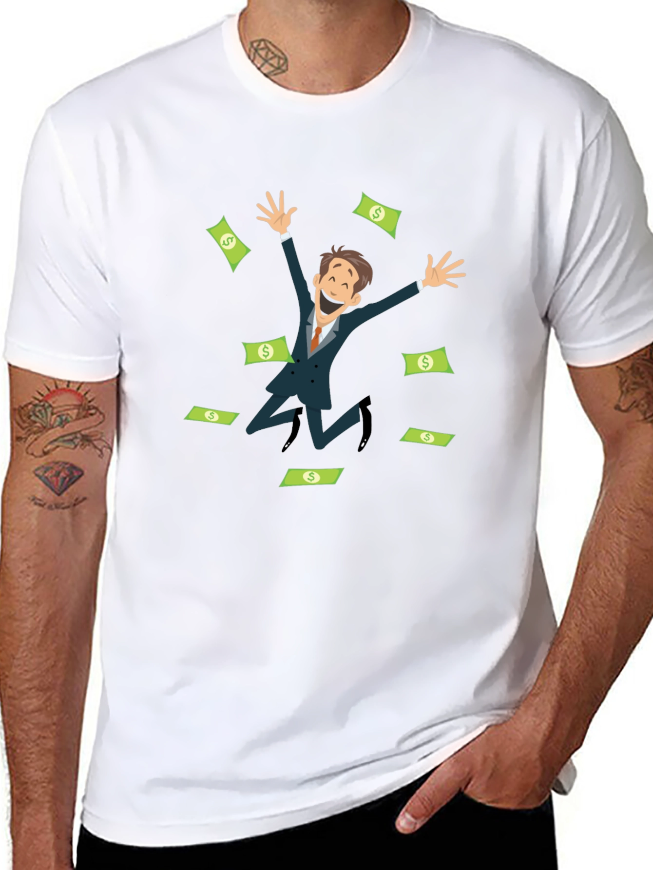 Black Money Man Graphic T-Shirt view 8
