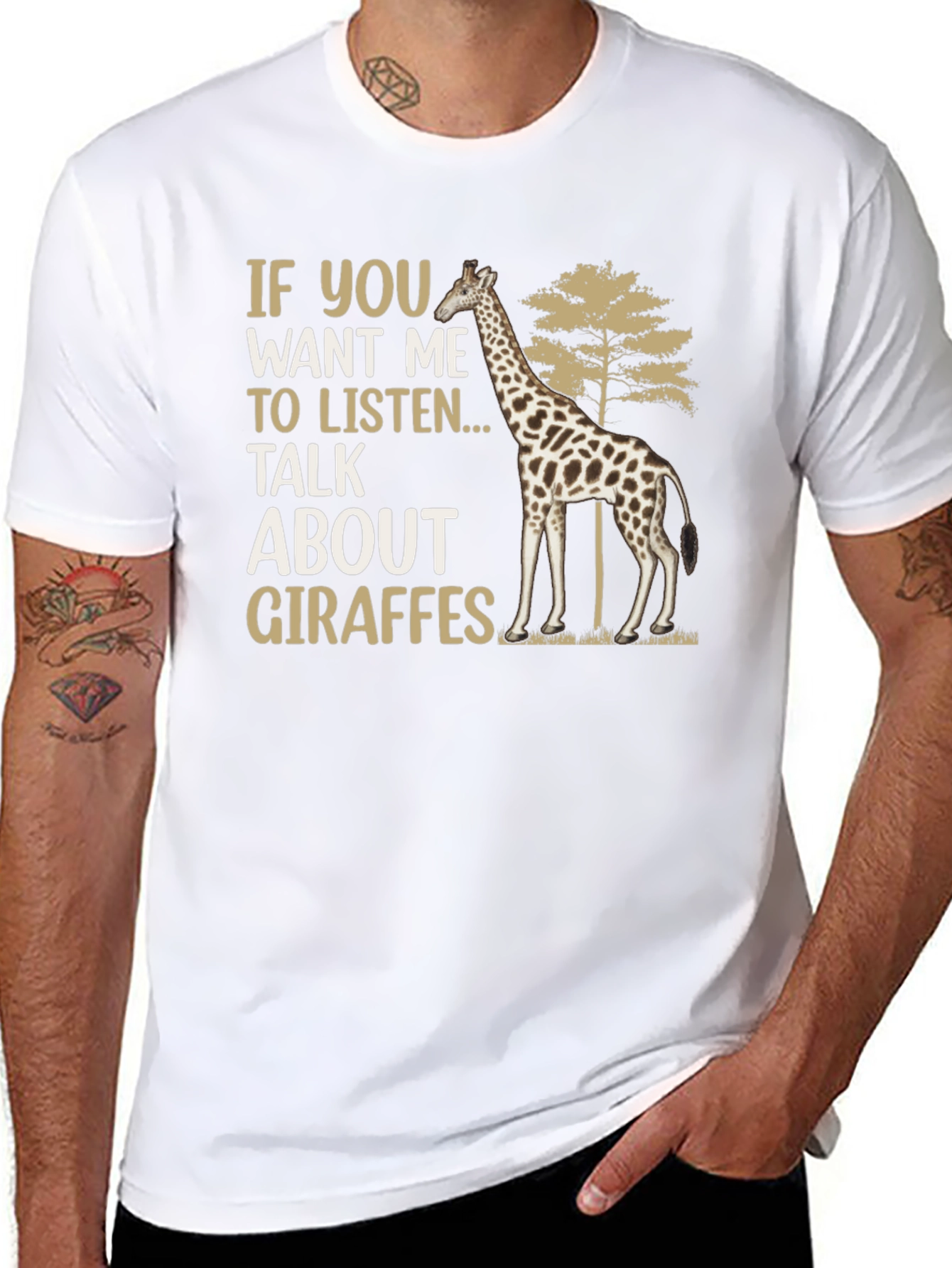 Black Giraffe Lover T-Shirt: If You Want Me to Listen... view 8