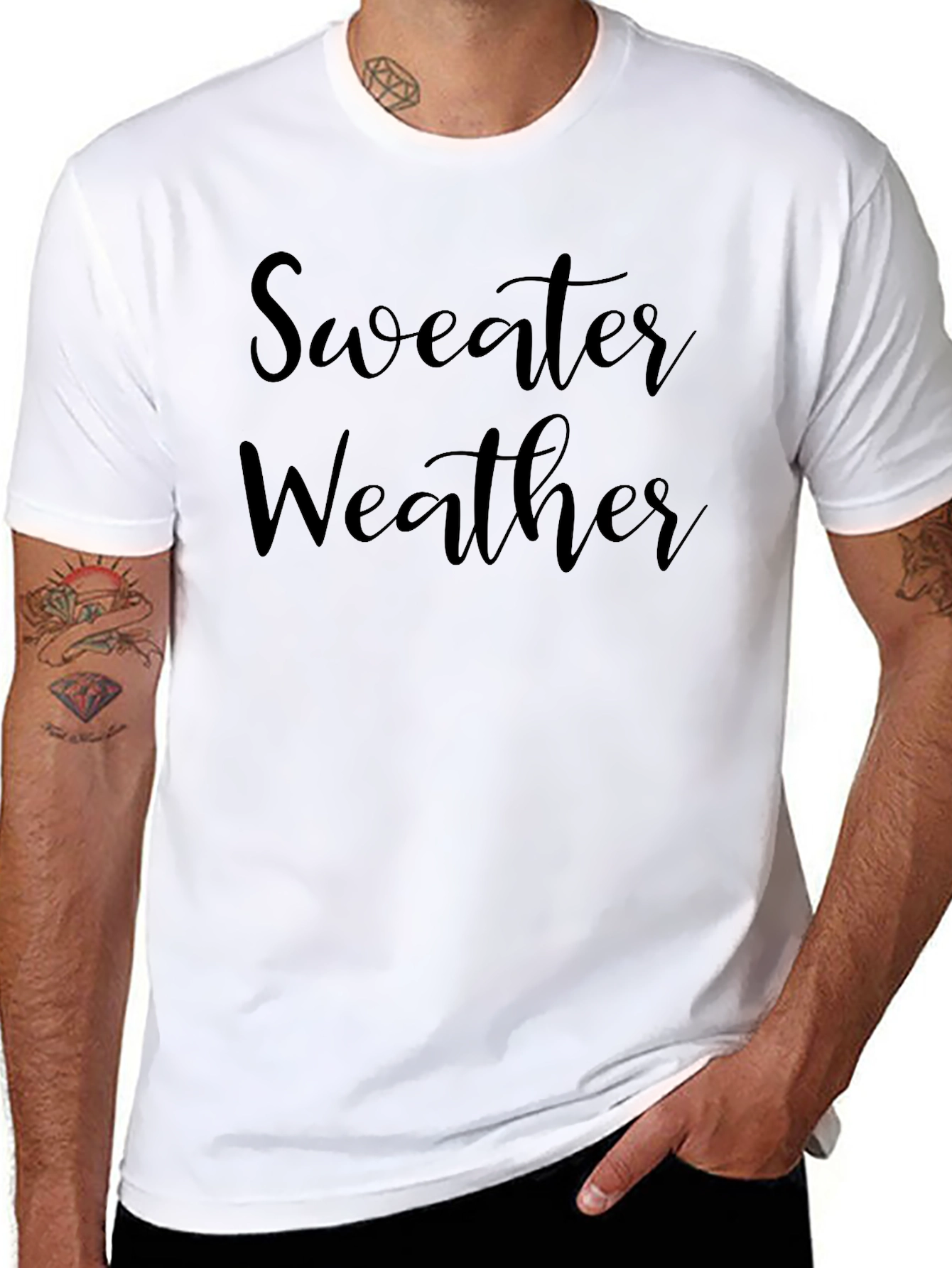 Black Sweater Weather Graphic Tee - Cozy & Stylish! view 8