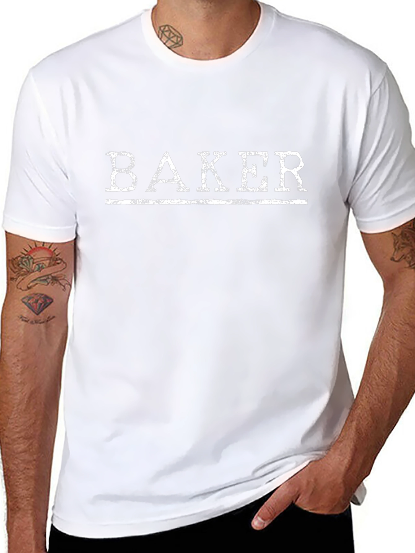 Black Baker Graphic T-Shirt - Black Cotton Tee view 8