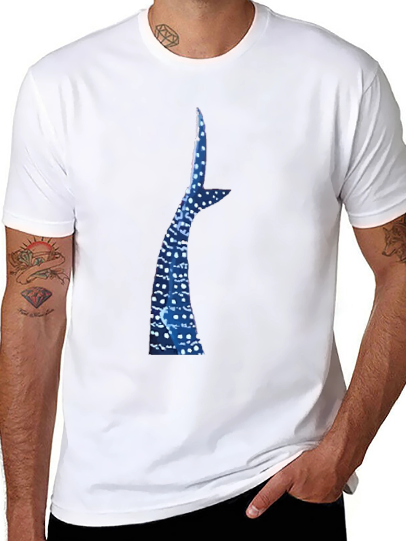 Black Whale Shark Tail T-Shirt - Marine Life Tee view 8