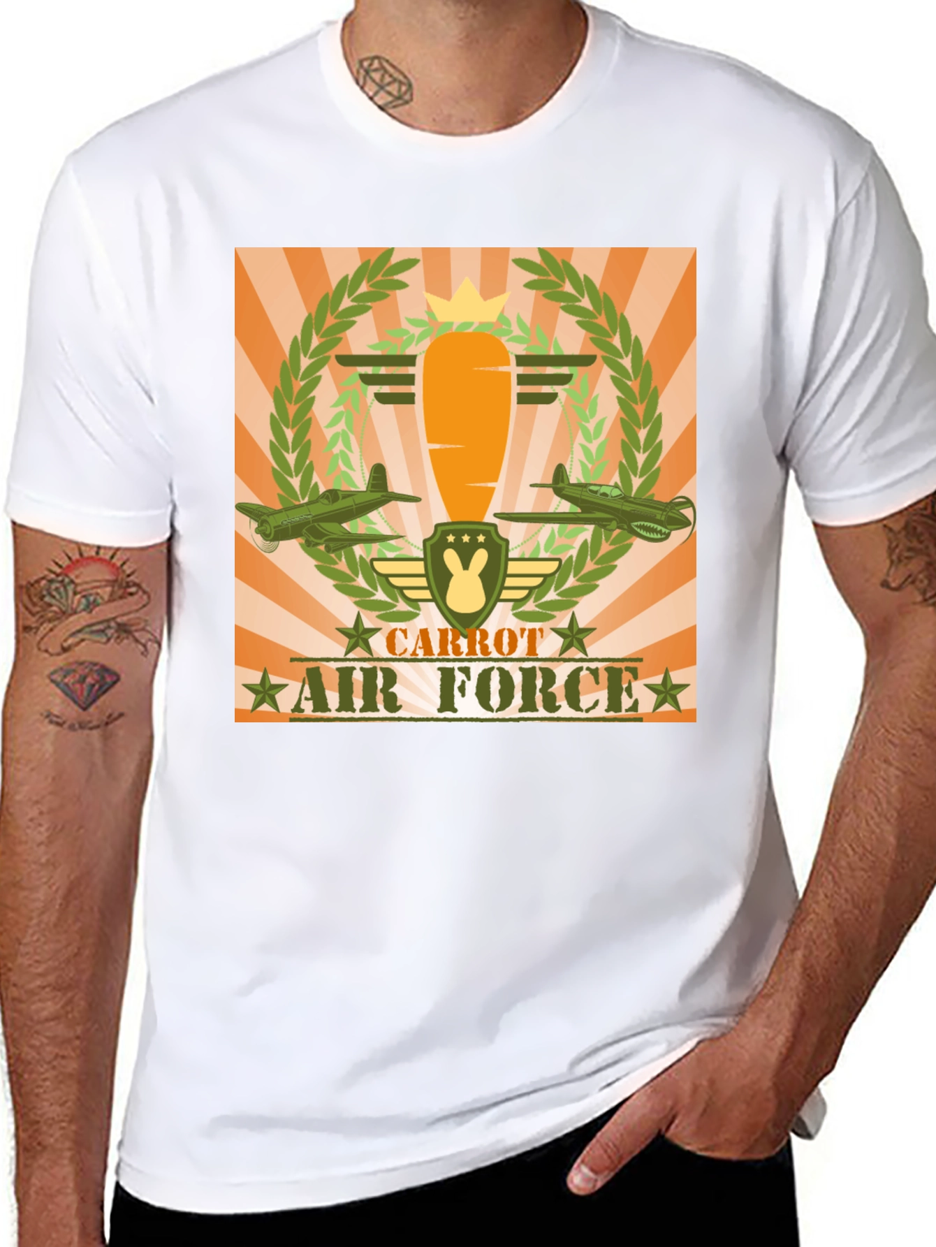 Black Carrot Air Force Graphic T-Shirt view 8