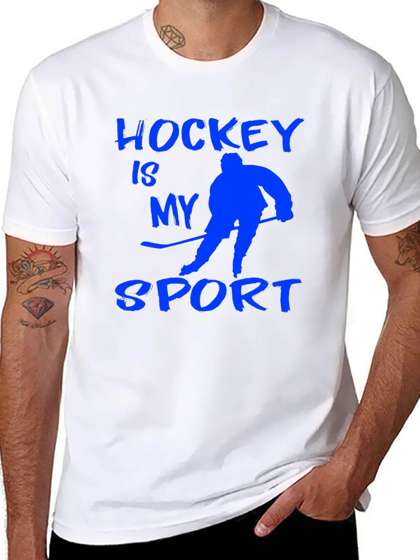 Black Hockey Is My Sport T-Shirt - Black view 8