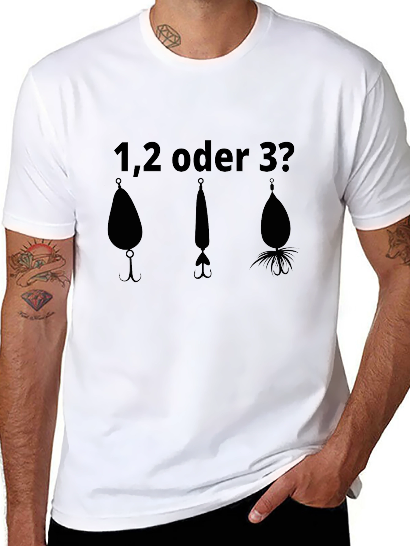 Black Fishing Lure T-Shirt - 1, 2, or 3? view 8