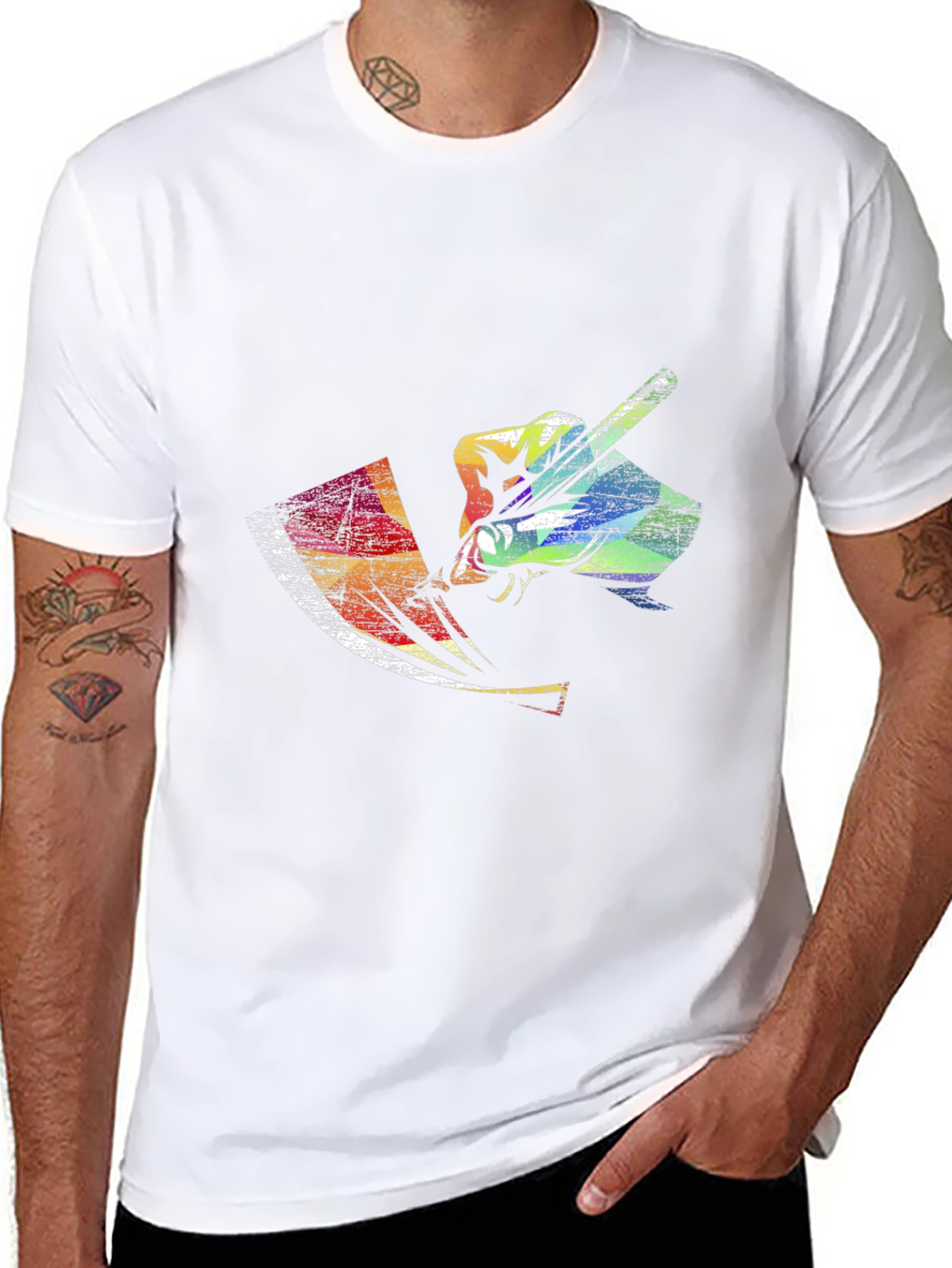 Black Colorful Artist T-Shirt view 8