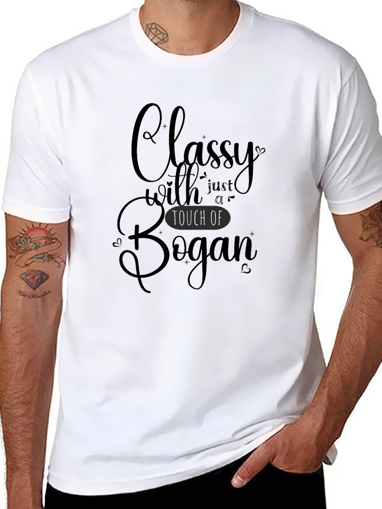 Black Classy with a Touch of Bogan Graphic Tee view 8